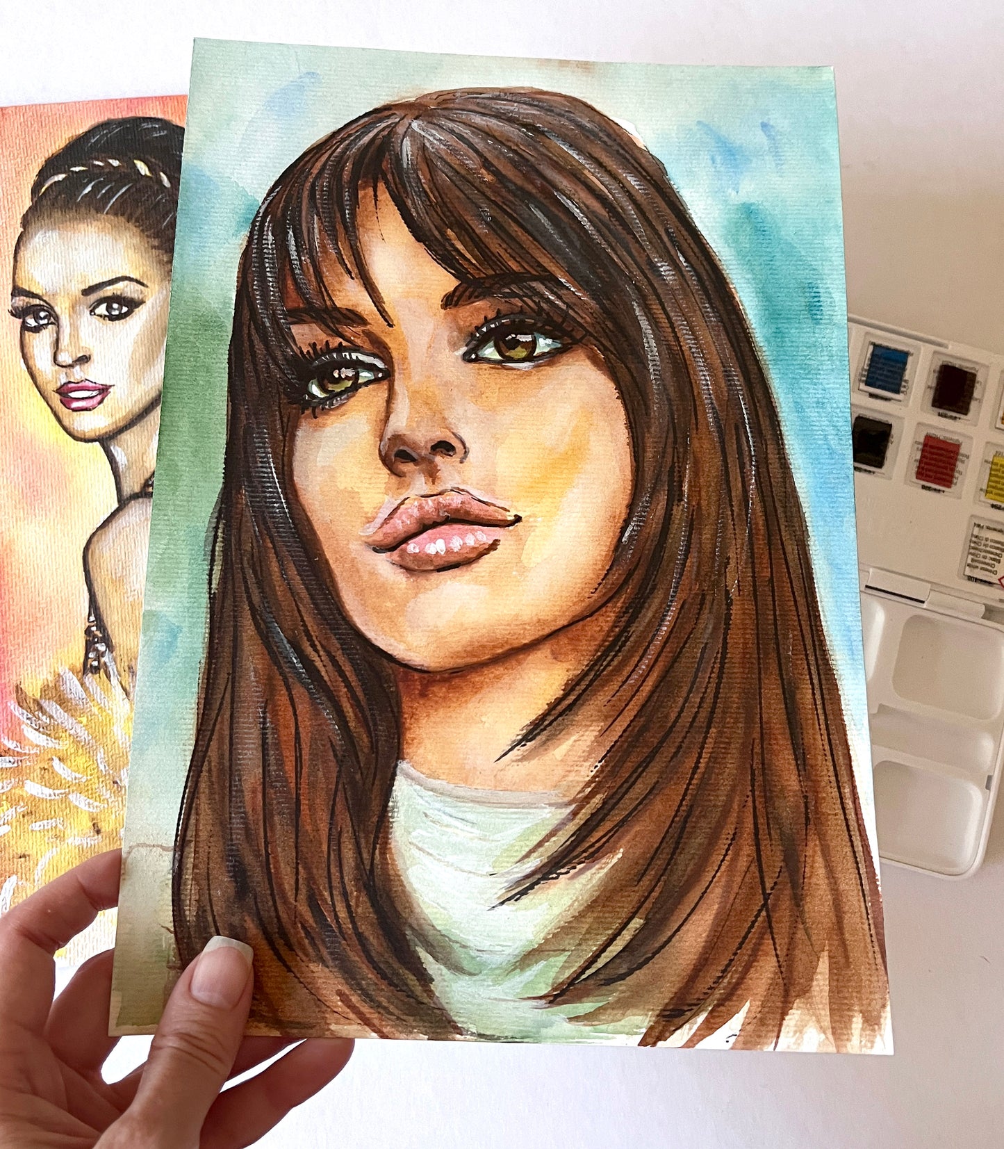 Anne Hathaway, ORIGINAL Watercolour Painting, Artwork by Svetlana Pelin