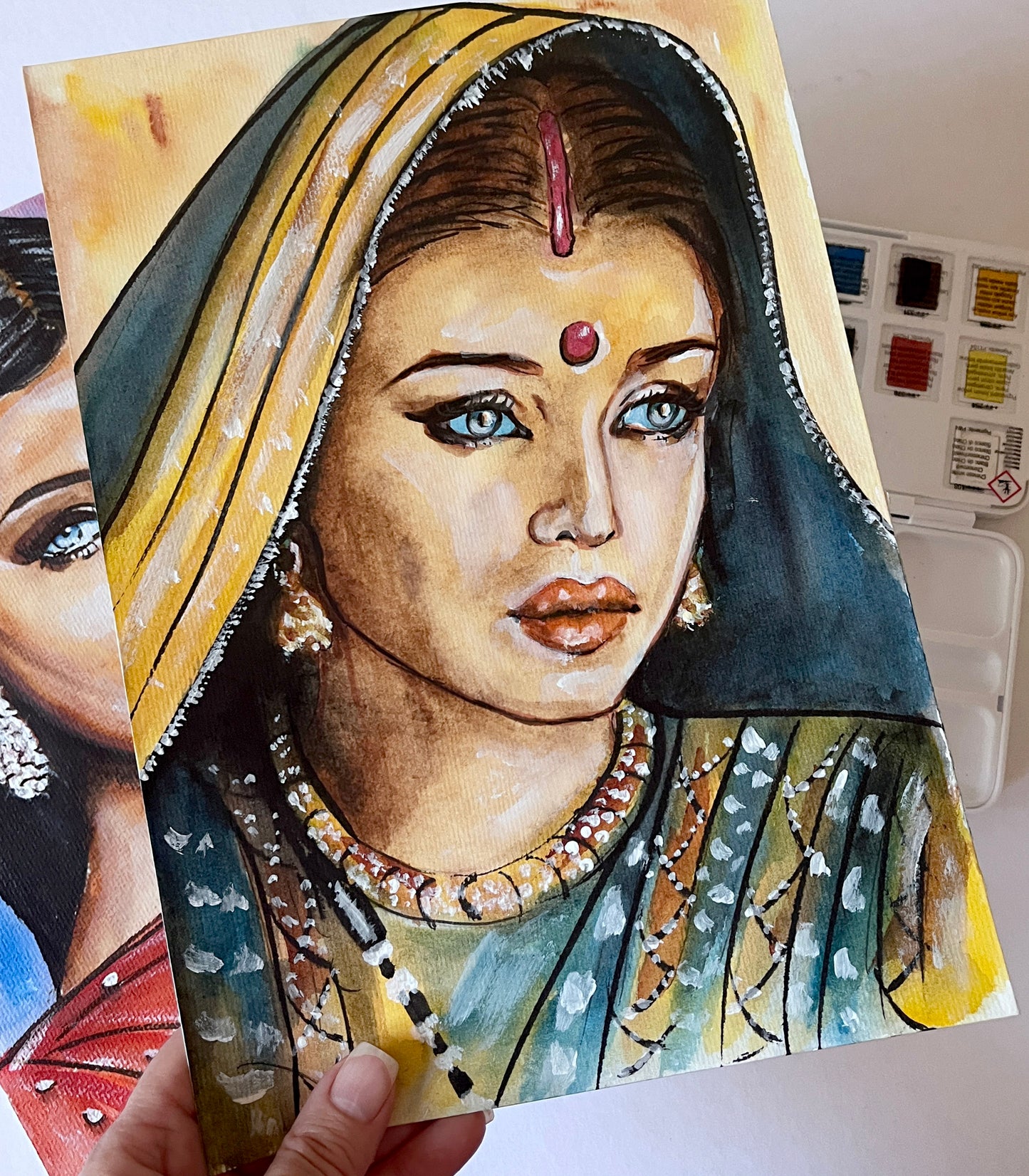 Aishwarya Rai, ORIGINAL Watercolor Painting, Artwork by Svetlana Pelin