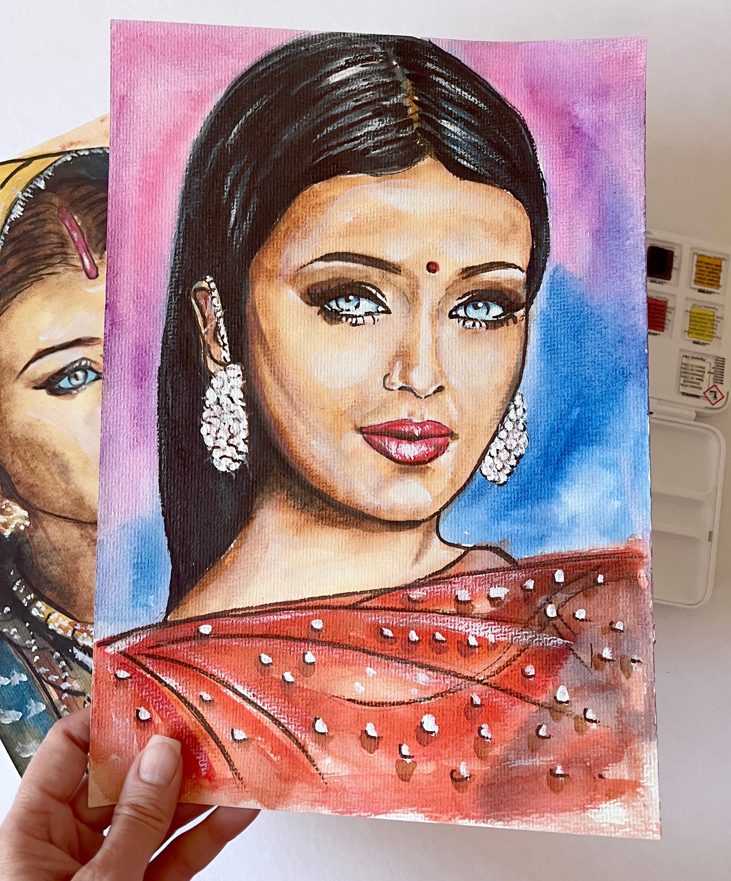 Aishwarya Rai, ORIGINAL Watercolor Painting, Artwork by Svetlana Pelin