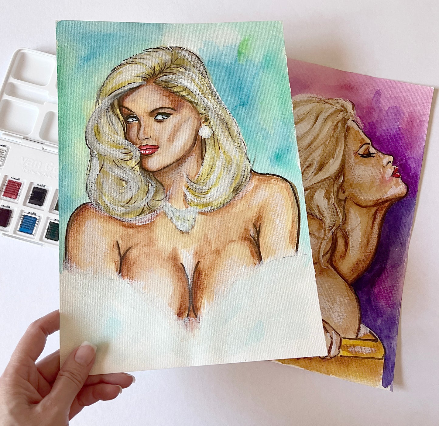 Anna Nicole Smith, ANS, ORIGINAL Watercolor Painting, Artwork by Svetlana Pelin