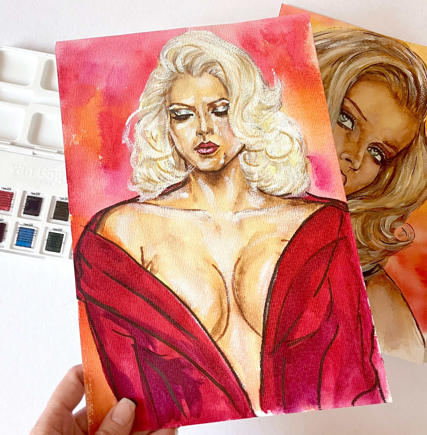Anna Nicole Smith, ANS, ORIGINAL Watercolor Painting, Artwork by Svetlana Pelin