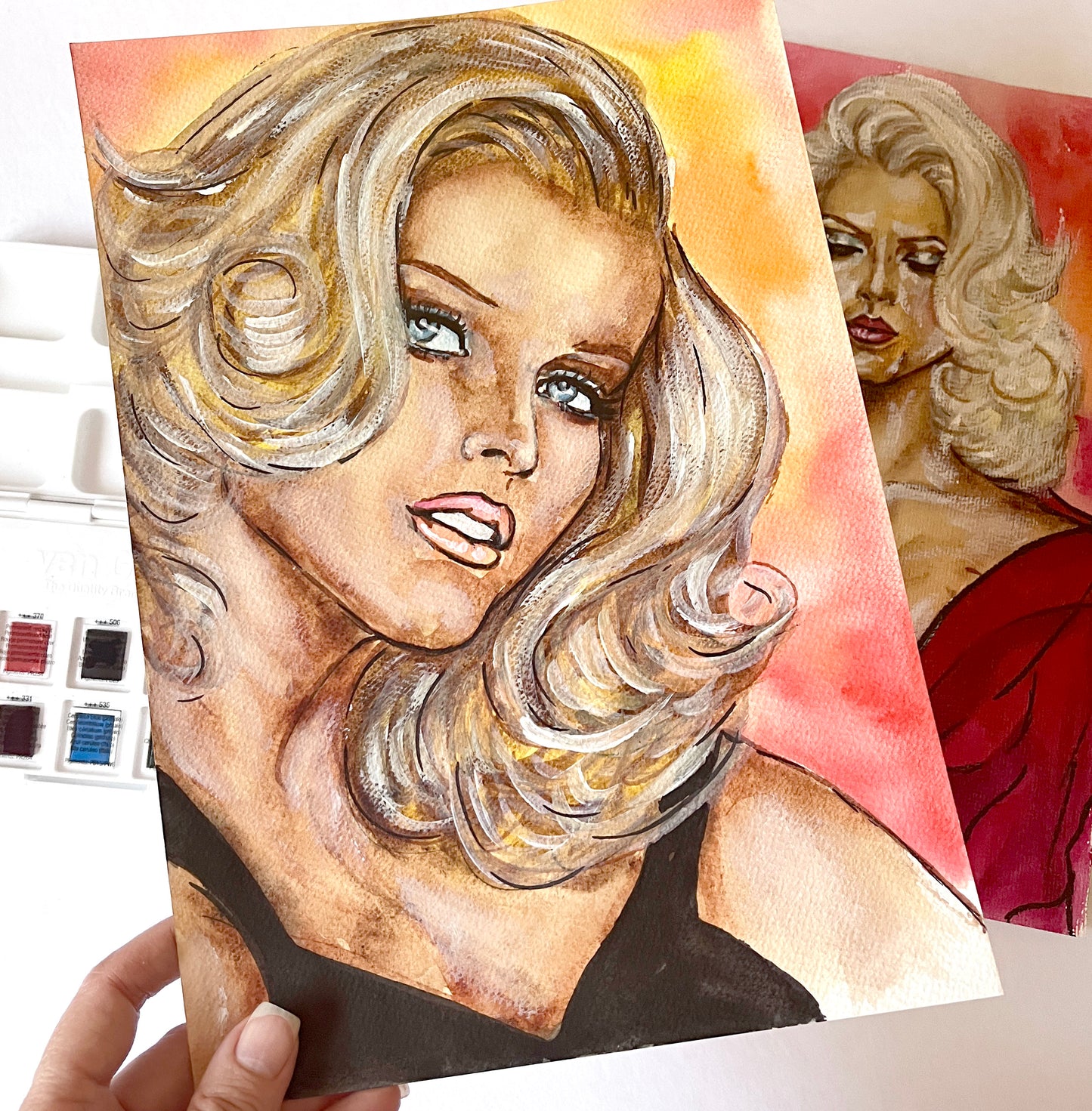 Anna Nicole Smith, ANS, ORIGINAL Watercolor Painting, Artwork by Svetlana Pelin