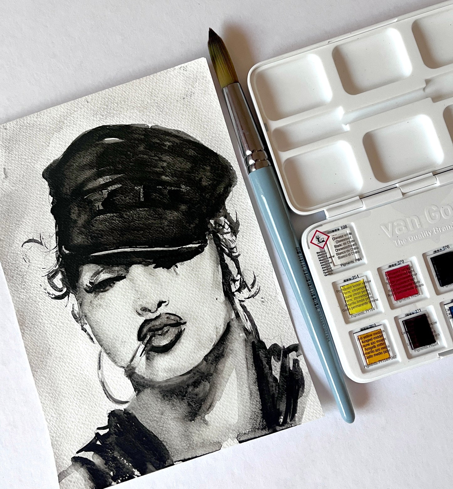 Madonna, MLVC, ORIGINAL watercolor painting, Artwork by Svetlana Pelin