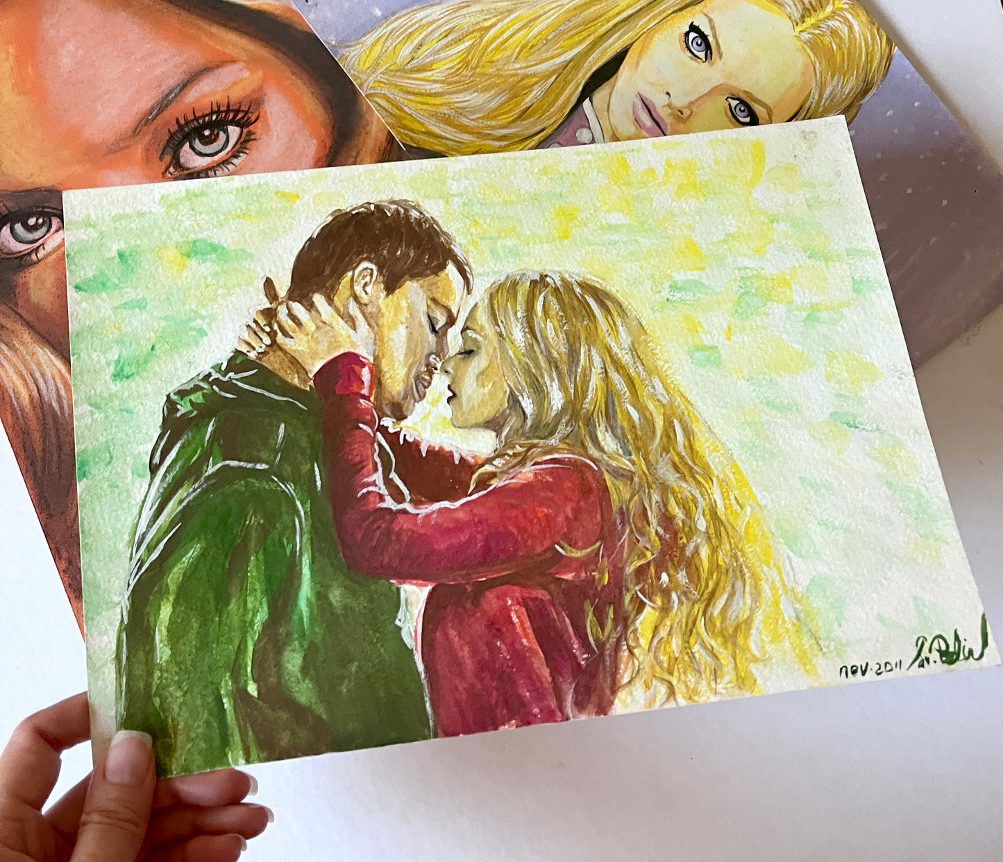 Amanda Seyfried, Channing Tatum, Dear John, ORIGINAL Gouache Painting, Artwork by Svetlana Pelin