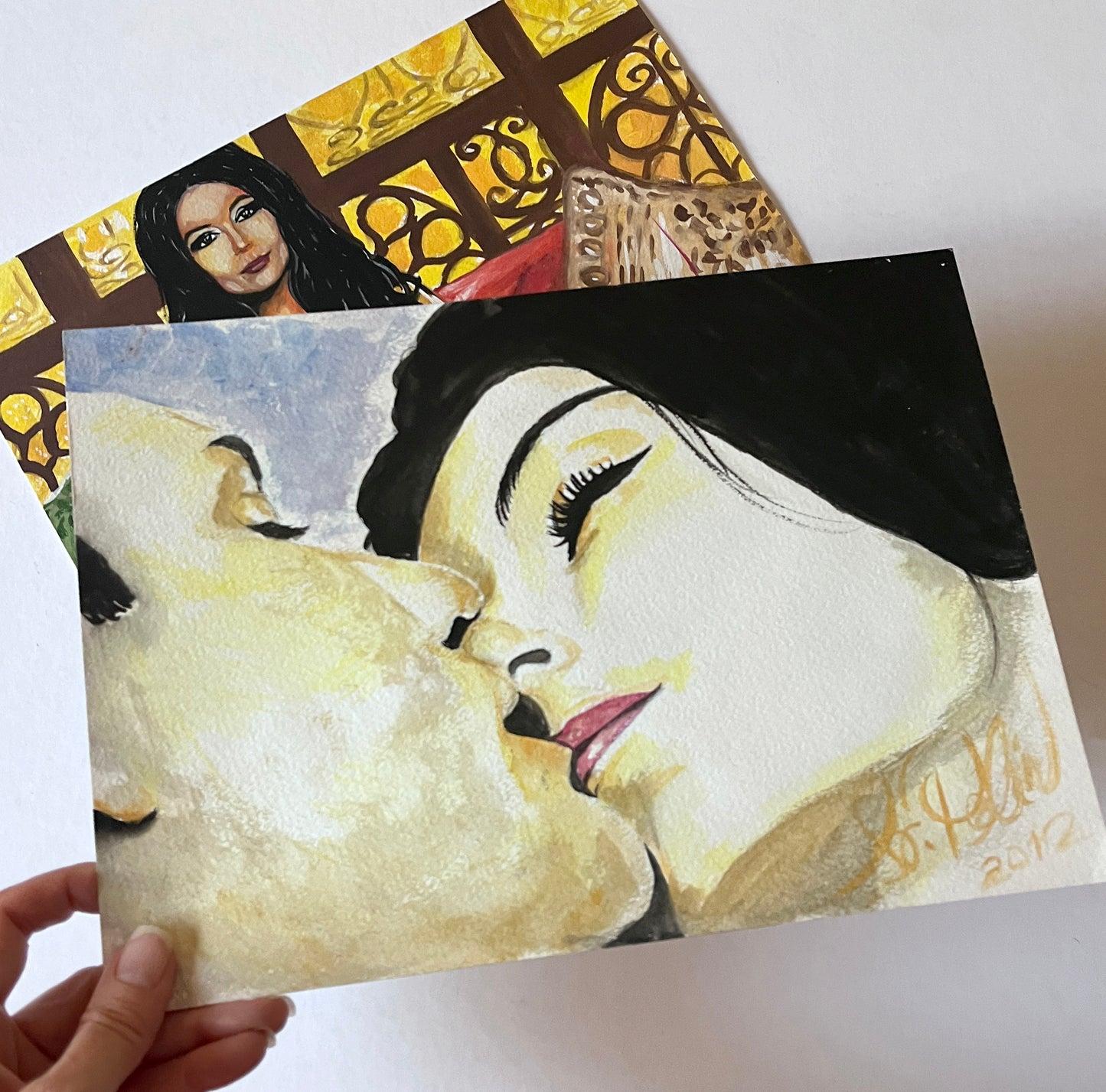 Anouk Aimée, Jean-Louis Trintignant, A Man and a Woman, ORIGINAL Pencil drawing, Artwork by Svetlana Pelin