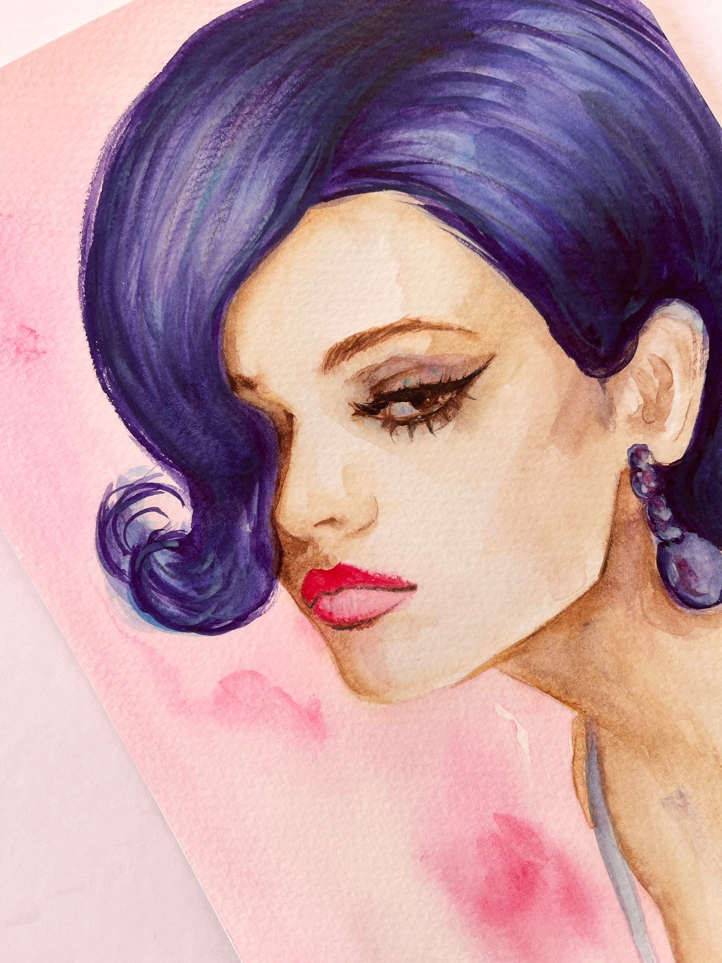 Claudia Cardinale, ORIGINAL Watercolor Painting, Artwork by Svetlana Pelin