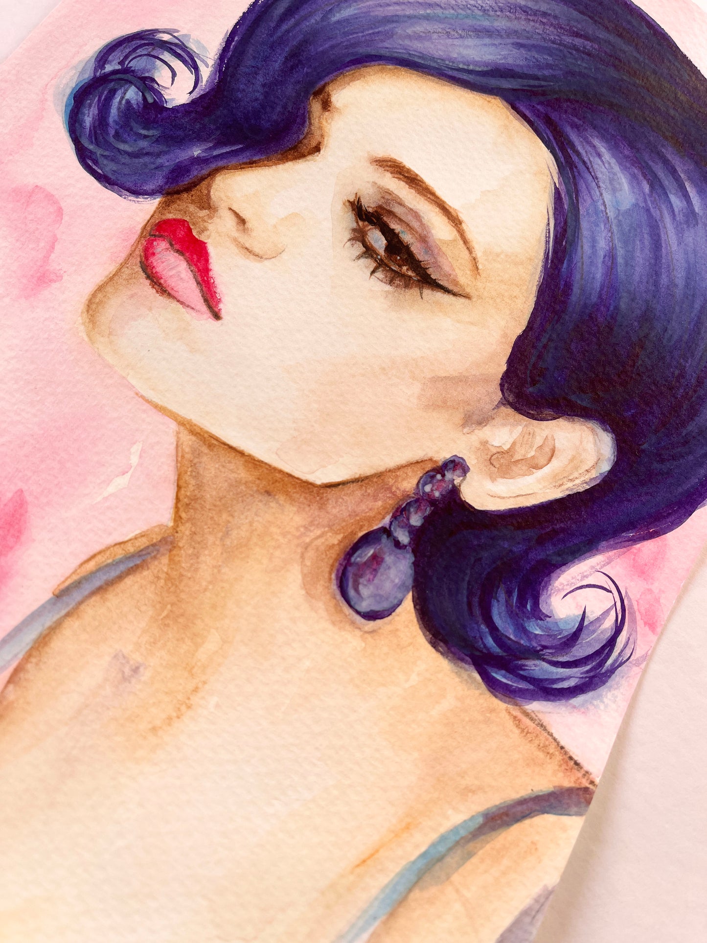 Claudia Cardinale, ORIGINAL Watercolor Painting, Artwork by Svetlana Pelin