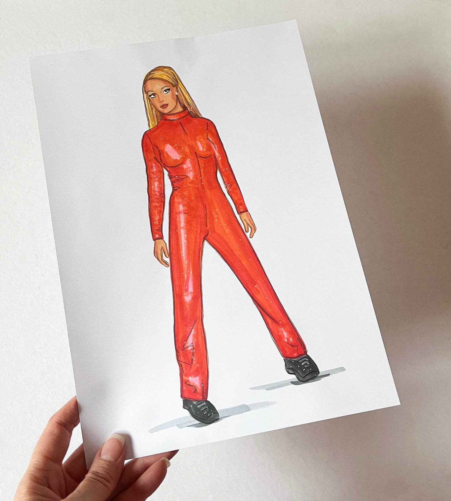 Britney Spears, Oops!...I Did It Again, ORIGINAL Marker drawing, Artwork by Svetlana Pelin