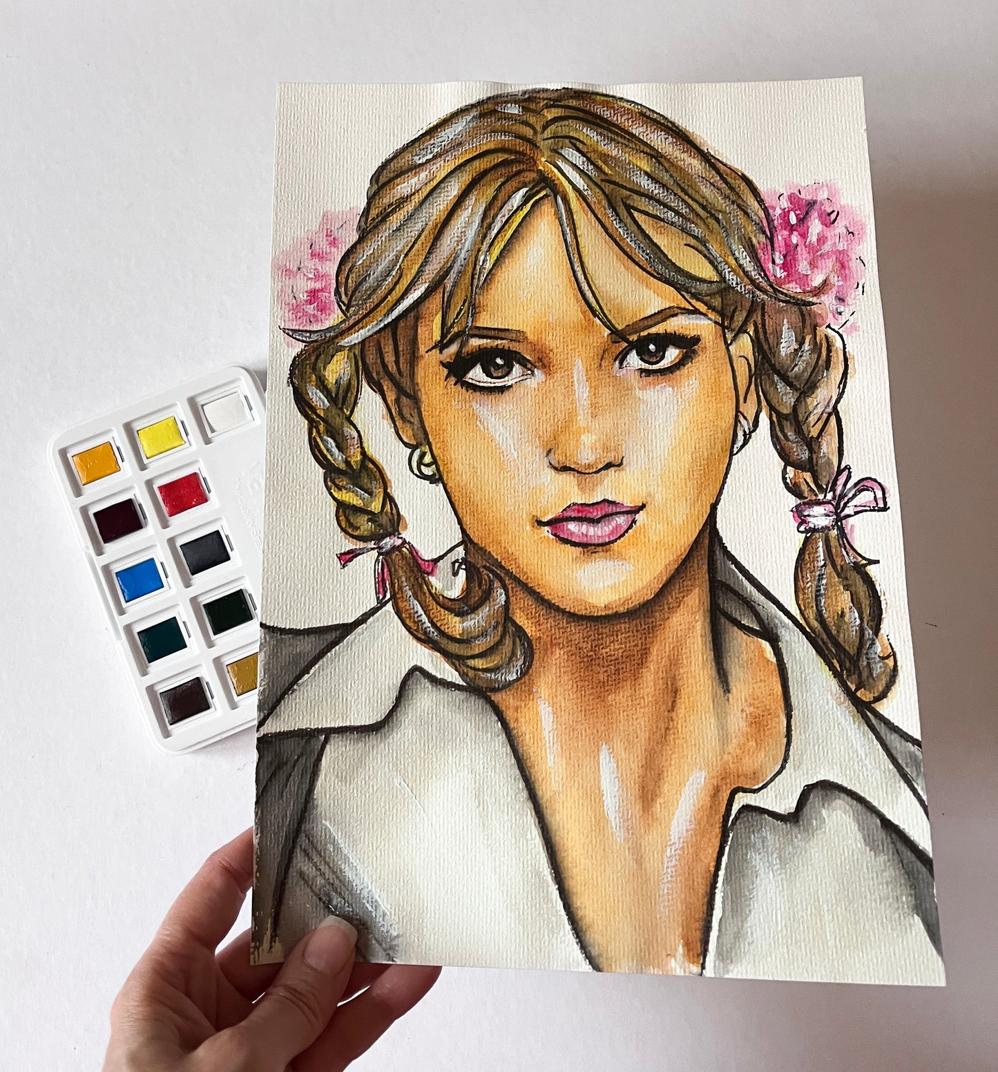 Britney Spears, BS, Oops!...I Did It Again, ORIGINAL Watercolor Painting, Artwork by Svetlana Pelin