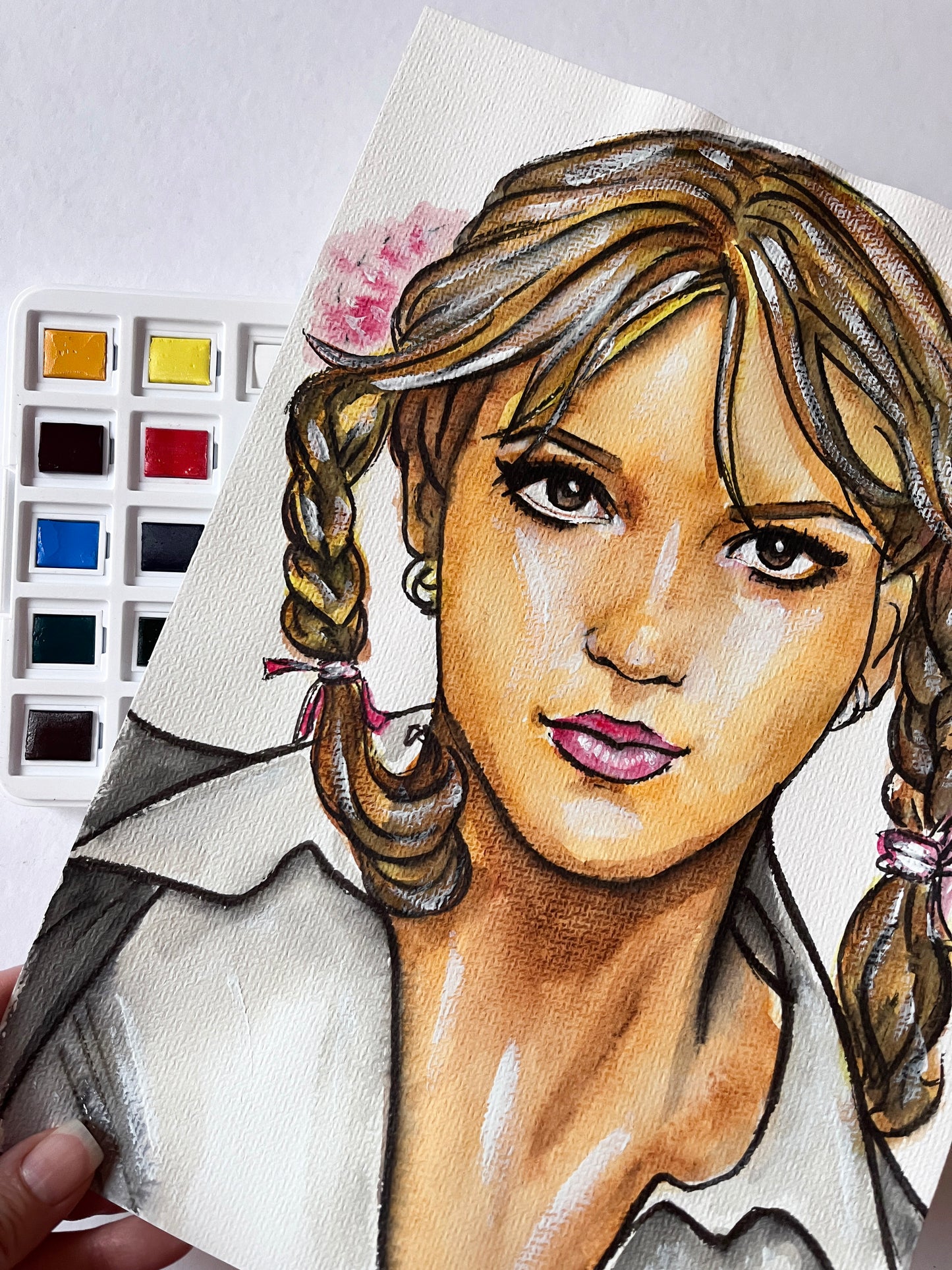Britney Spears, BS, Oops!...I Did It Again, ORIGINAL Watercolor Painting, Artwork by Svetlana Pelin