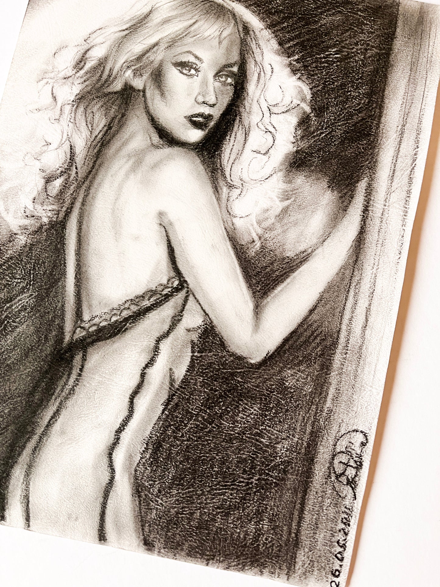 Christina Aguilera, ORIGINAL Charcoal drawing, Artwork by Svetlana Pelin
