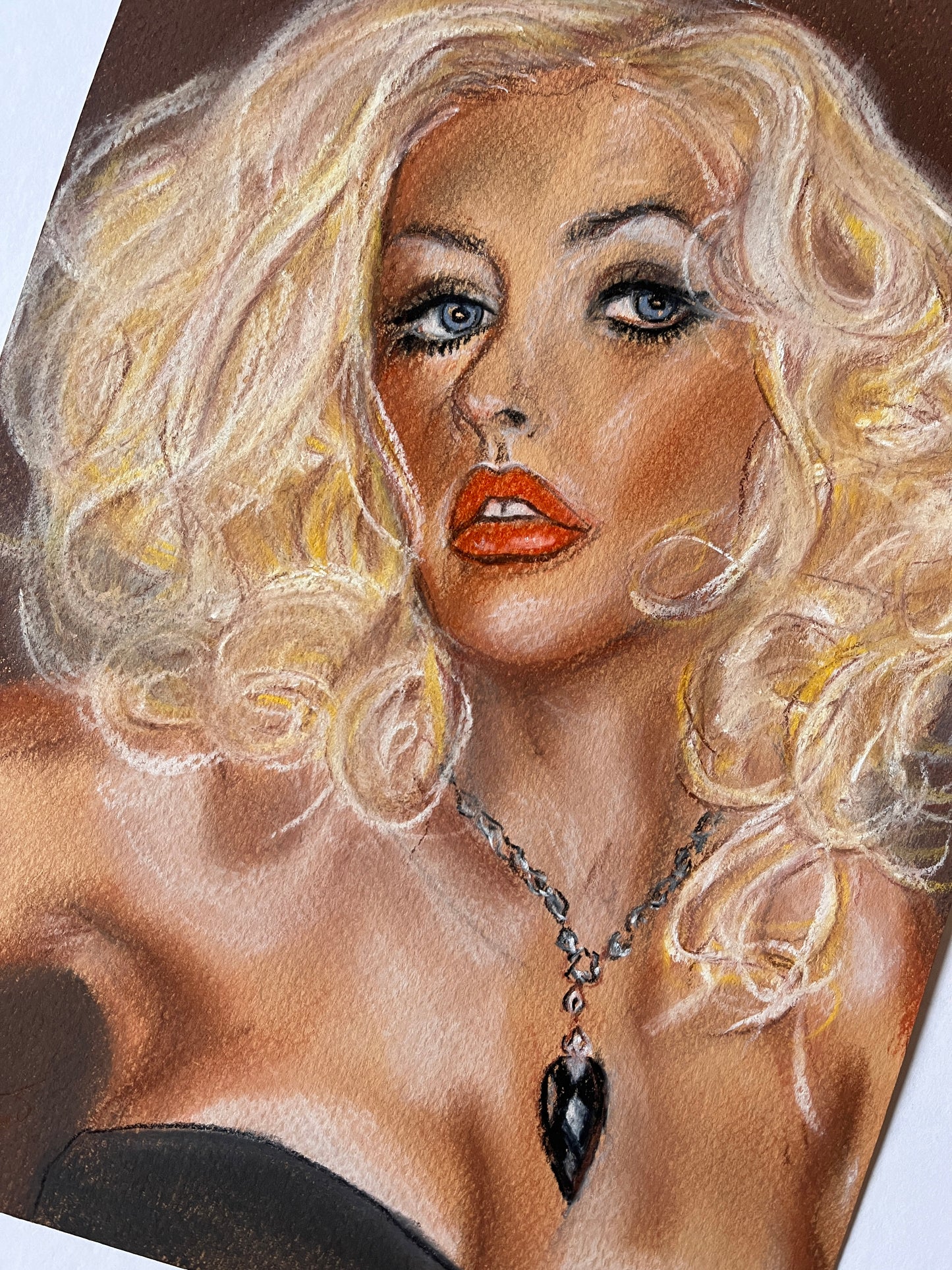 Christina Aguilera, ORIGINAL Pastel drawing, Artwork by Svetlana Pelin