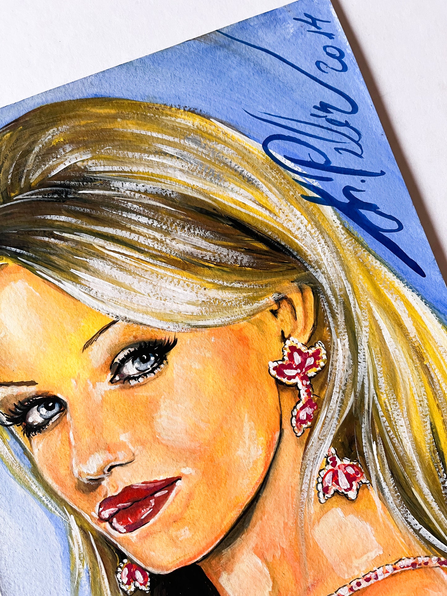 Cameron Diaz, The Mask, ORIGINAL Gouache Painting, Artwork by Svetlana Pelin