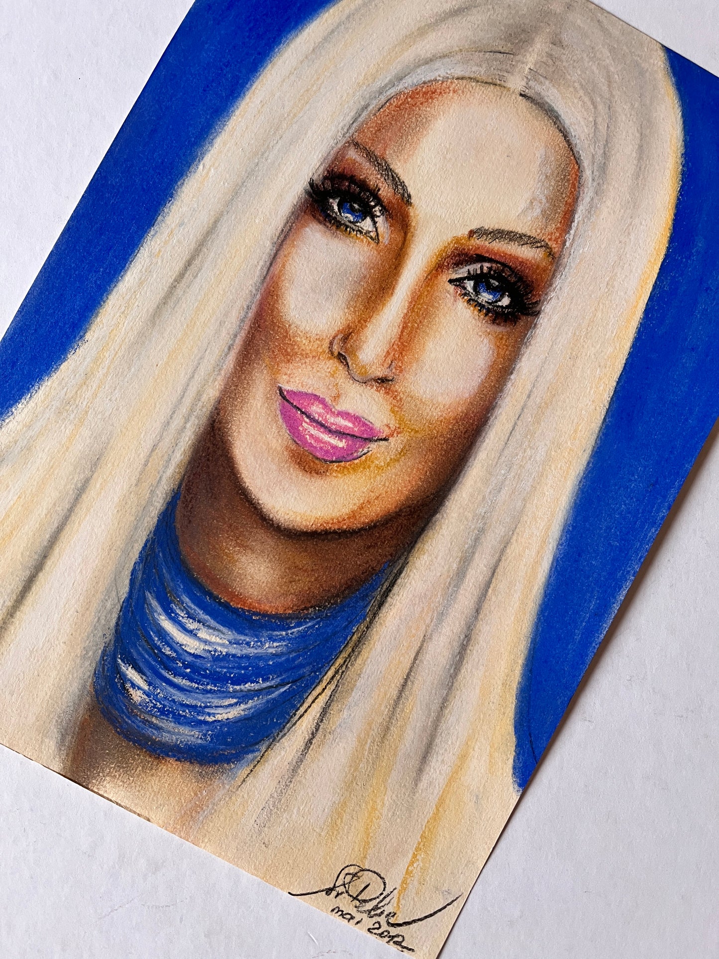 Cher, ORIGINAL Pastel drawing, Artwork by Svetlana Pelin