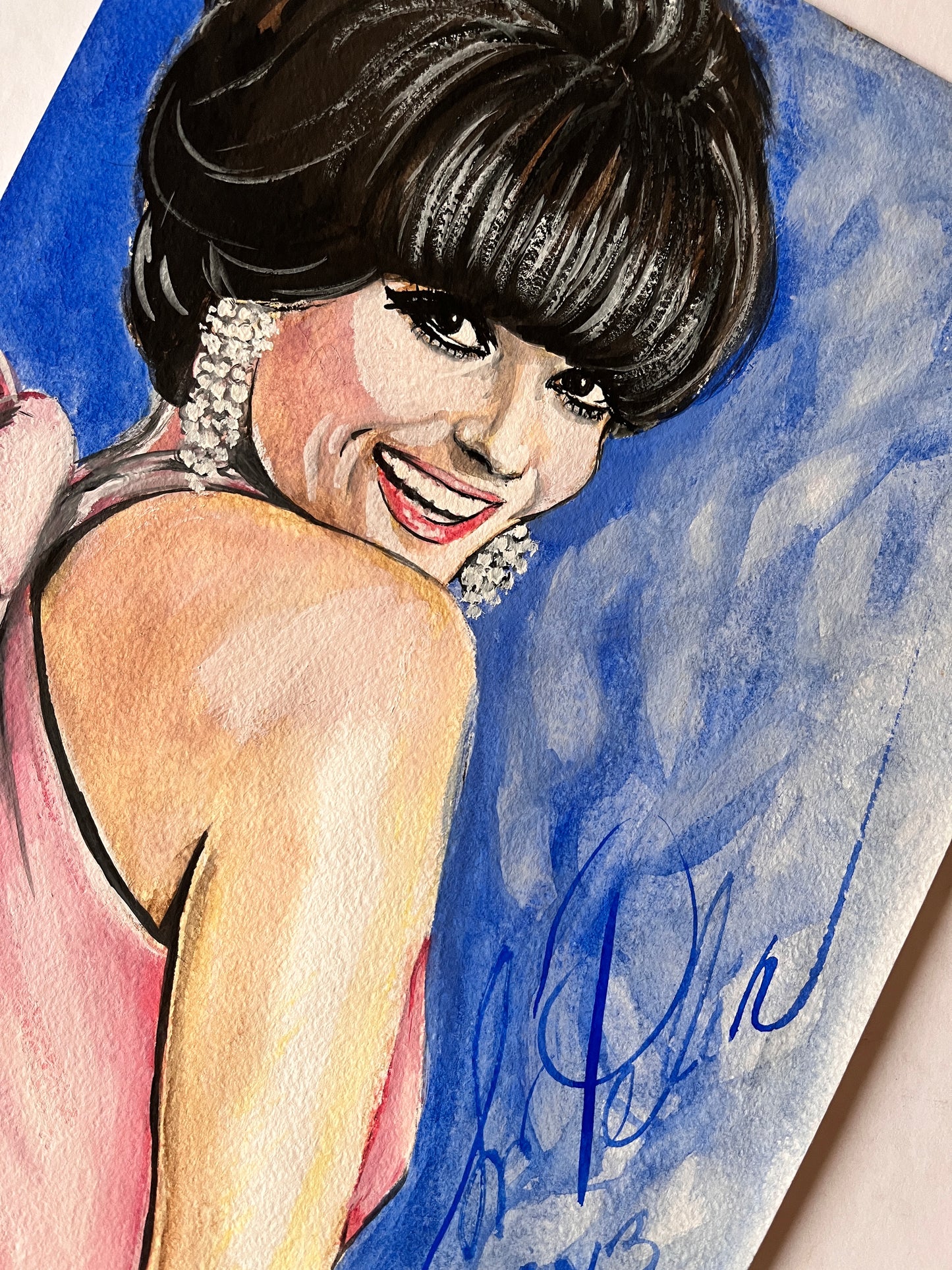 Claudia Cardinale, ORIGINAL Gouache Painting, Artwork by Svetlana Pelin