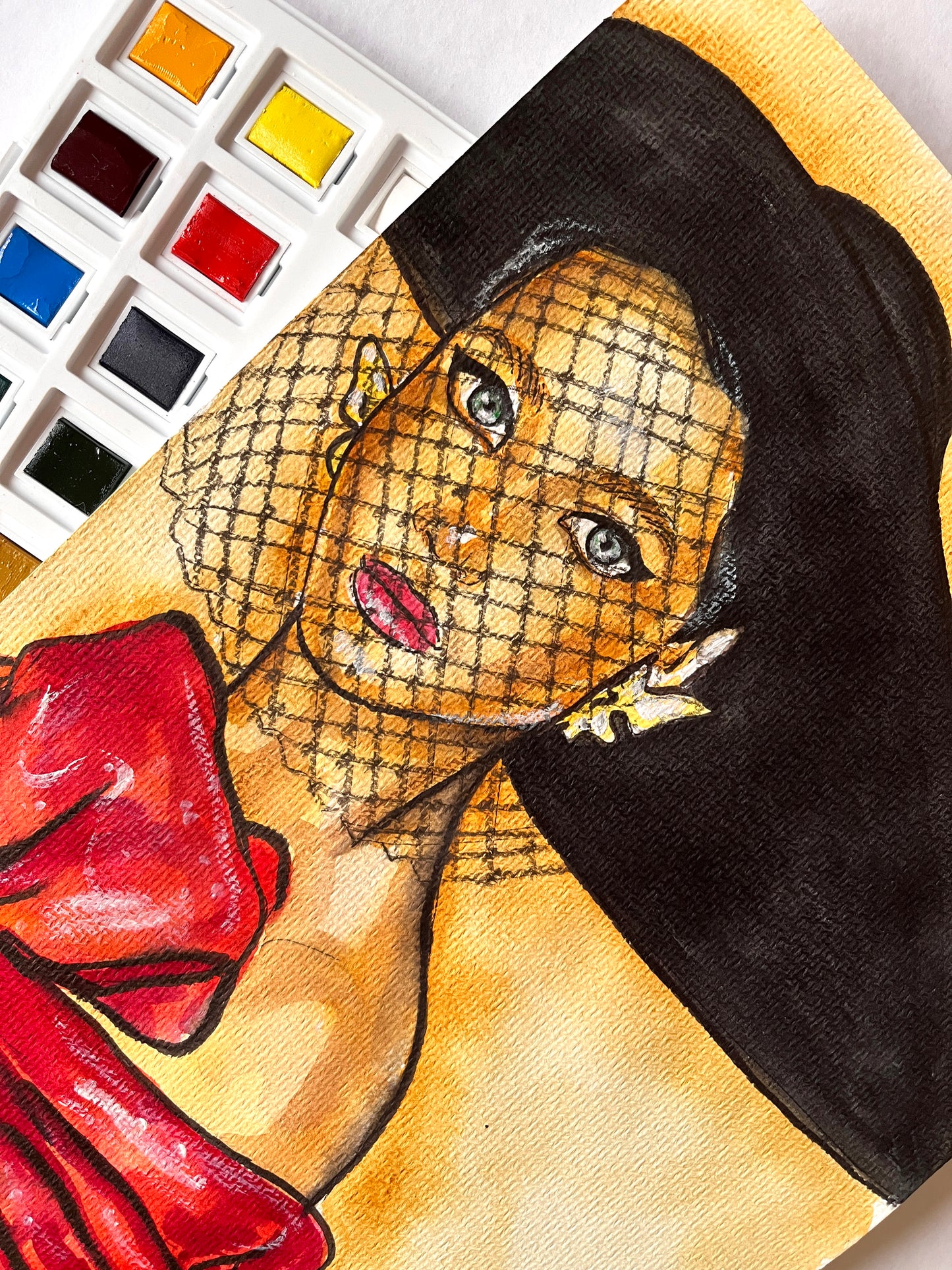 Christy Turlington, ORIGINAL Watercolor Painting, Artwork by Svetlana Pelin
