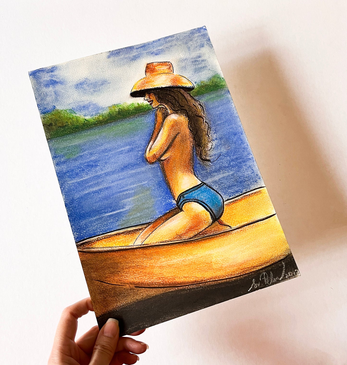 Christy Turlington, ORIGINAL Pastel drawing, Artwork by Svetlana Pelin