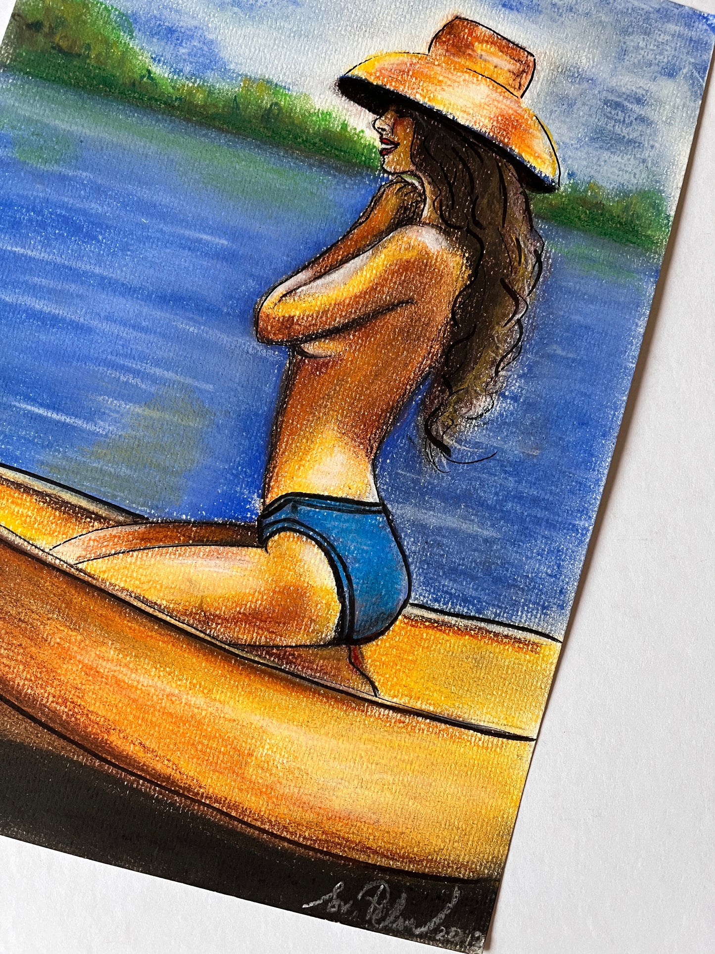 Christy Turlington, ORIGINAL Pastel drawing, Artwork by Svetlana Pelin