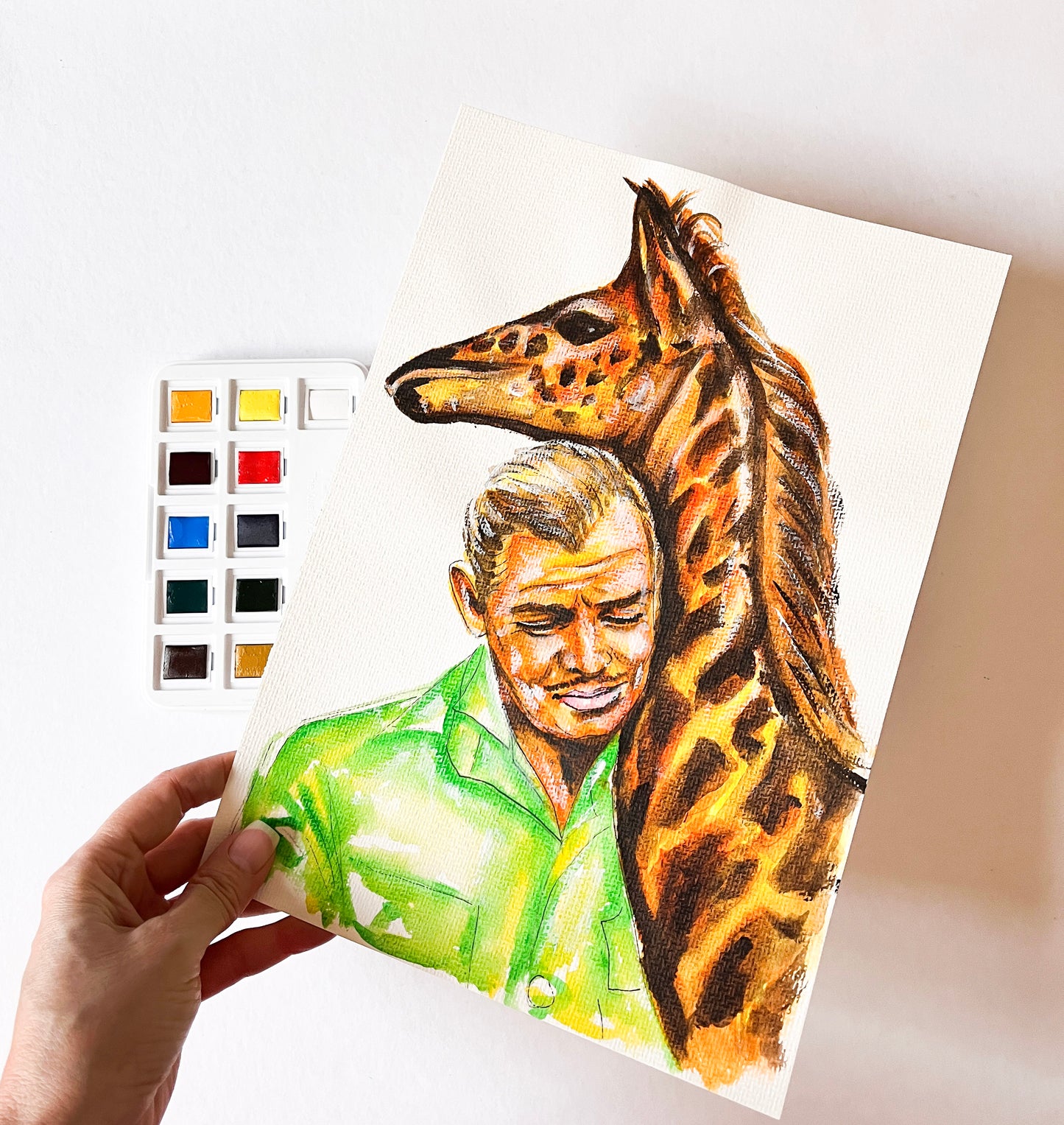 Clark Gable, ORIGINAL Watercolor Painting, Artwork by Svetlana Pelin
