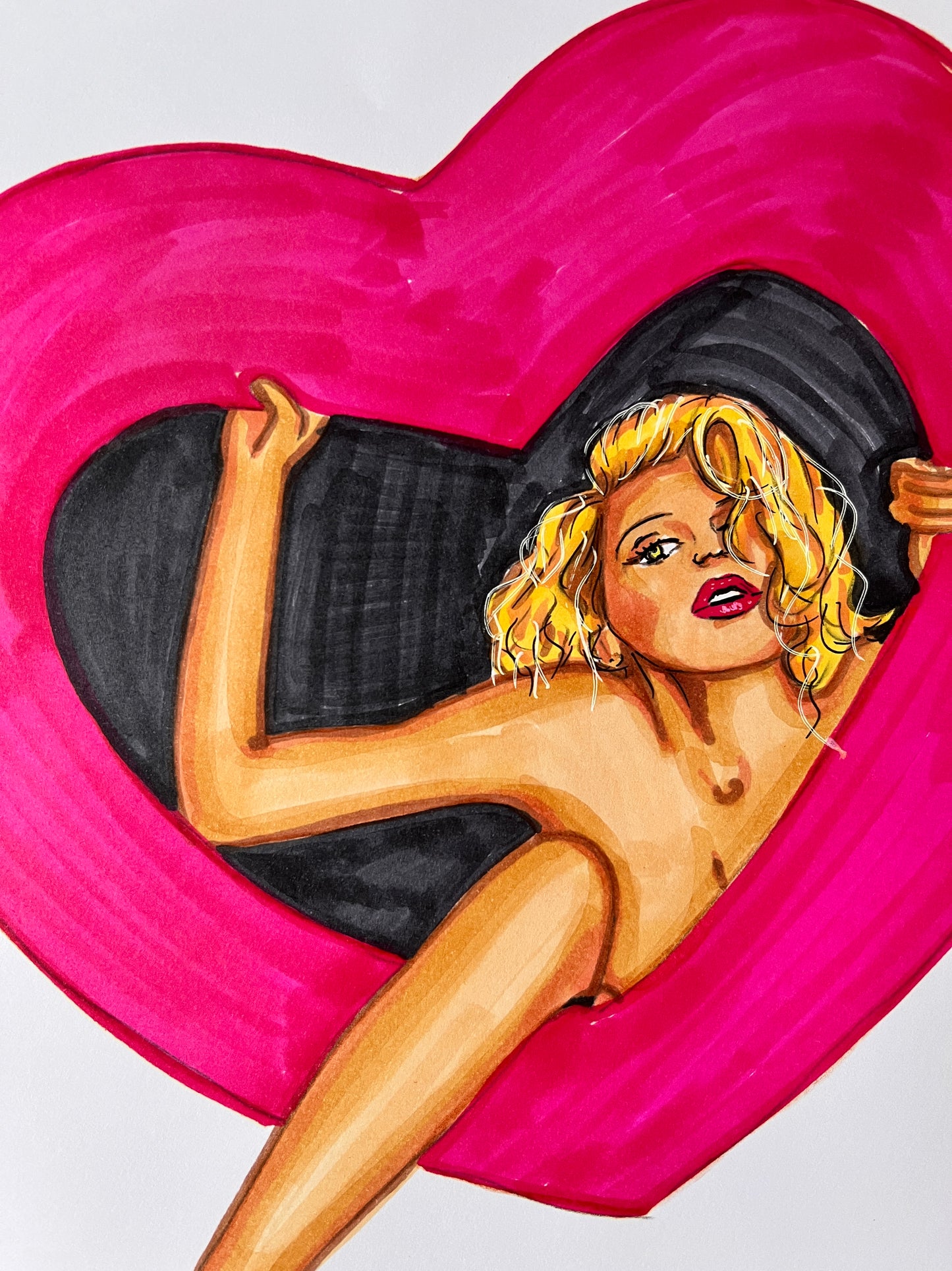 Courtney Love, CL, ORIGINAL Marker drawing, Artwork by Svetlana Pelin
