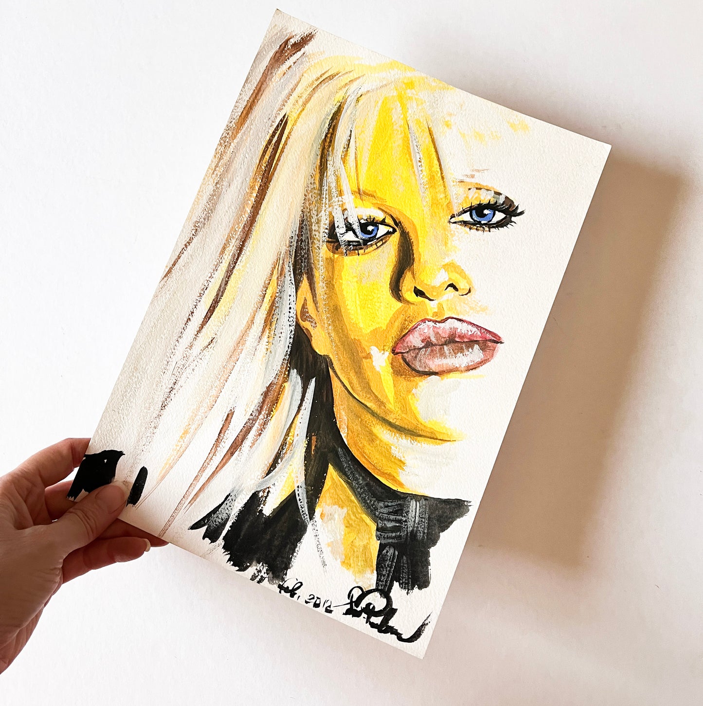 Courtney Love, CL, ORIGINAL Gouache Painting, Artwork by Svetlana Pelin