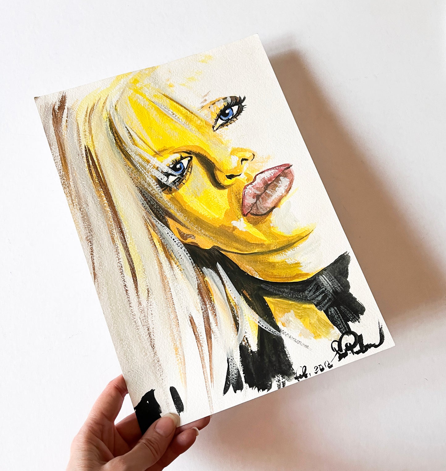 Courtney Love, CL, ORIGINAL Gouache Painting, Artwork by Svetlana Pelin