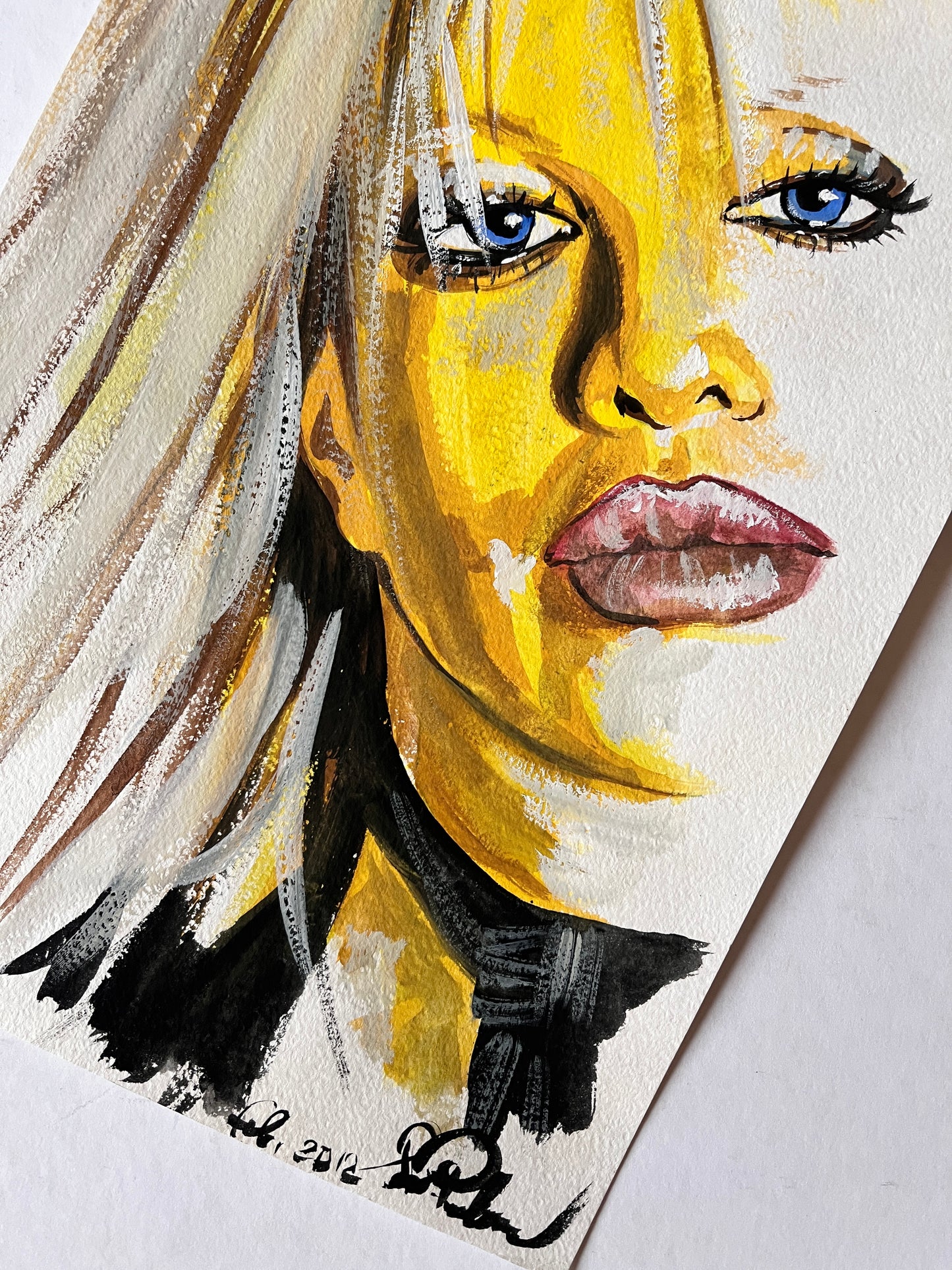 Courtney Love, CL, ORIGINAL Gouache Painting, Artwork by Svetlana Pelin