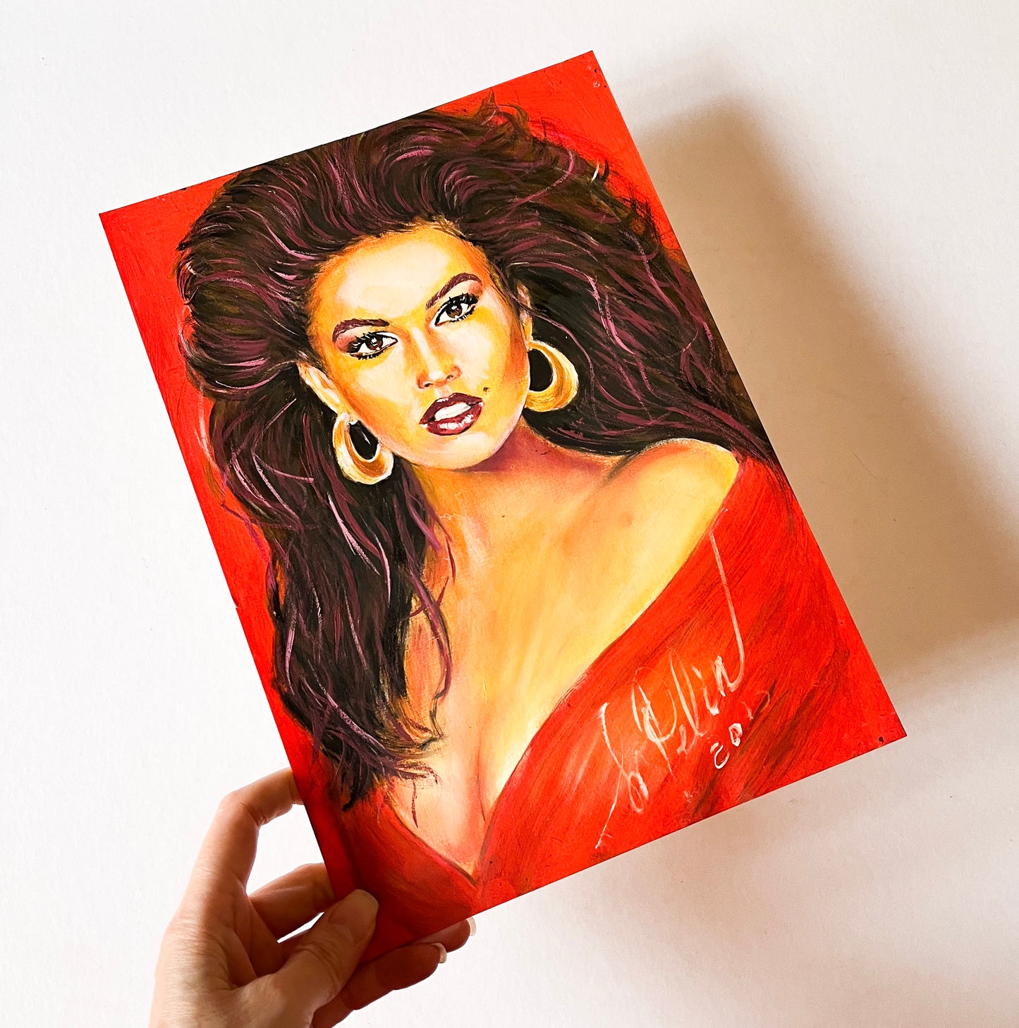 Cindy Crawford, ORIGINAL OIl Painting, Artwork by Svetlana Pelin