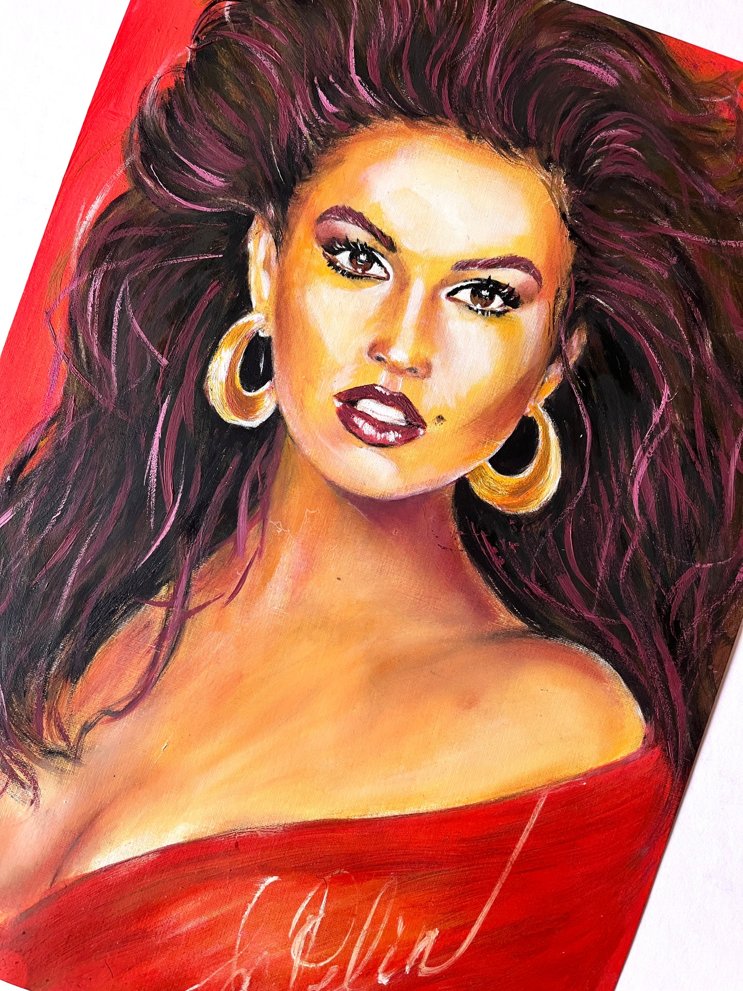 Cindy Crawford, ORIGINAL OIl Painting, Artwork by Svetlana Pelin