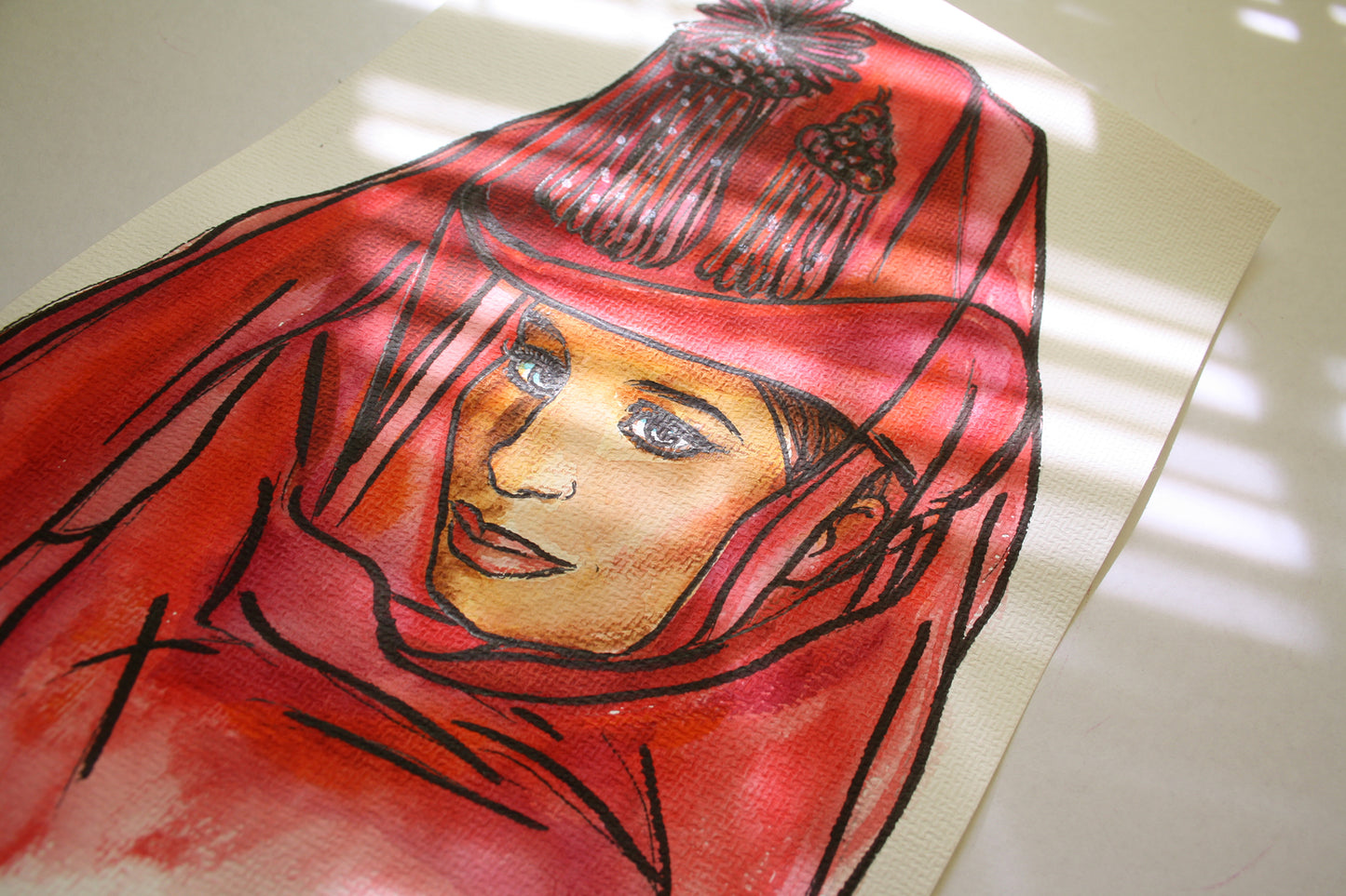 Barbra Streisand, BS, On a Clear Day, ORIGINAL Watercolor Painting, Artwork by Svetlana Pelin
