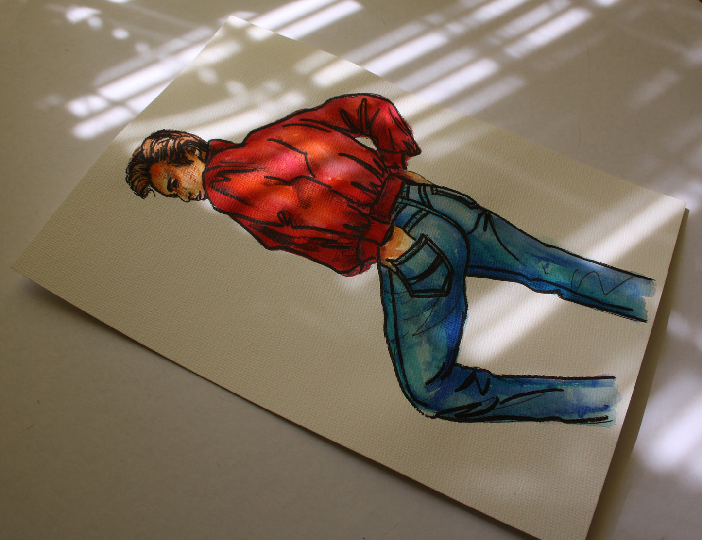 James Dean, Rebel Without a Cause, JD, ORIGINAL Watercolor Painting, Artwork by Svetlana Pelin