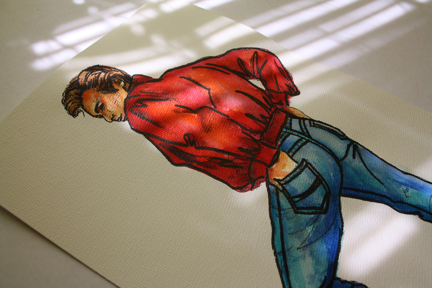 James Dean, Rebel Without a Cause, JD, ORIGINAL Watercolor Painting, Artwork by Svetlana Pelin