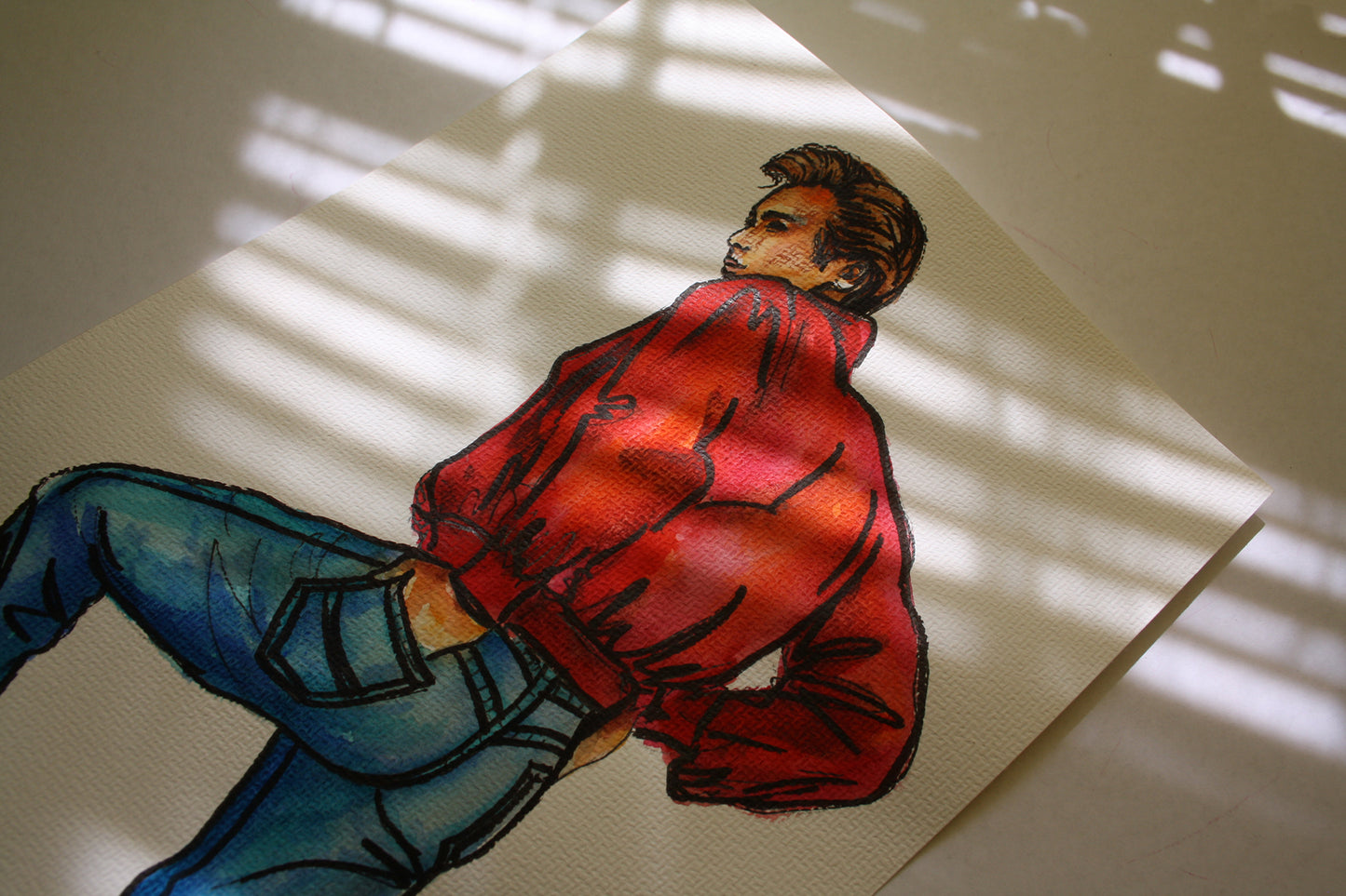 James Dean, Rebel Without a Cause, JD, ORIGINAL Watercolor Painting, Artwork by Svetlana Pelin