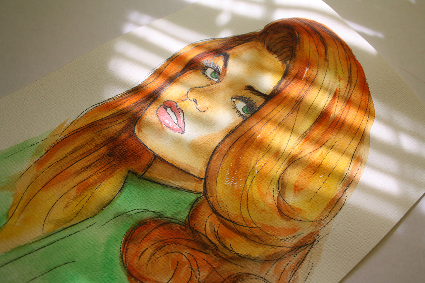 Ann-Margret, ORIGINAL Watercolor Painting, Artwork by Svetlana Pelin
