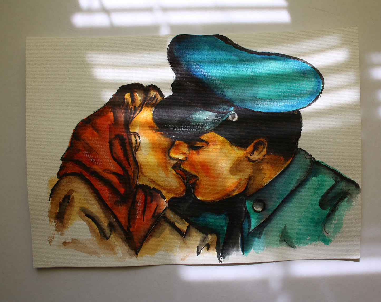 Elvis Presley, Juliet Prowse, G.I. Blues, ORIGINAL Watercolor Painting, Artwork by Svetlana Pelin