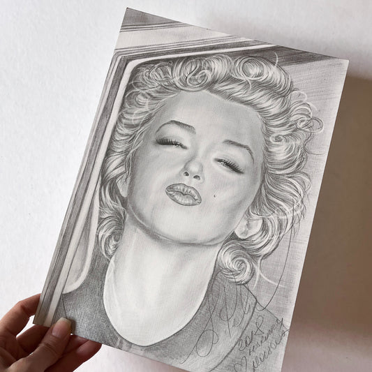 Marilyn Monroe, Kiss, ORIGINAL Pencil Drawing, Artwork by Svetlana Pelin
