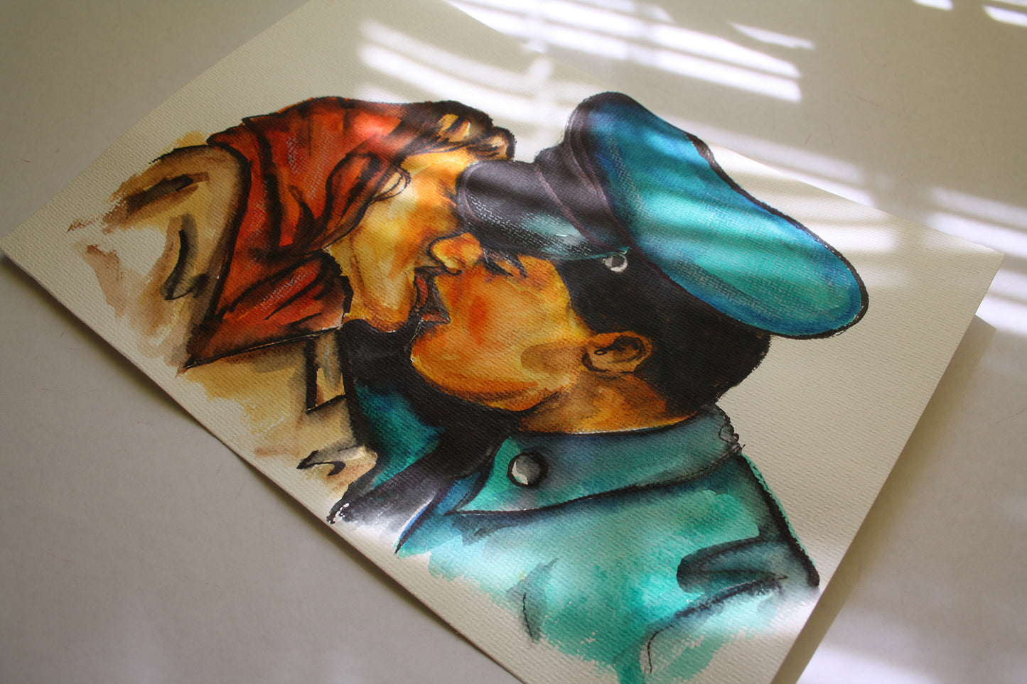 Elvis Presley, Juliet Prowse, G.I. Blues, ORIGINAL Watercolor Painting, Artwork by Svetlana Pelin