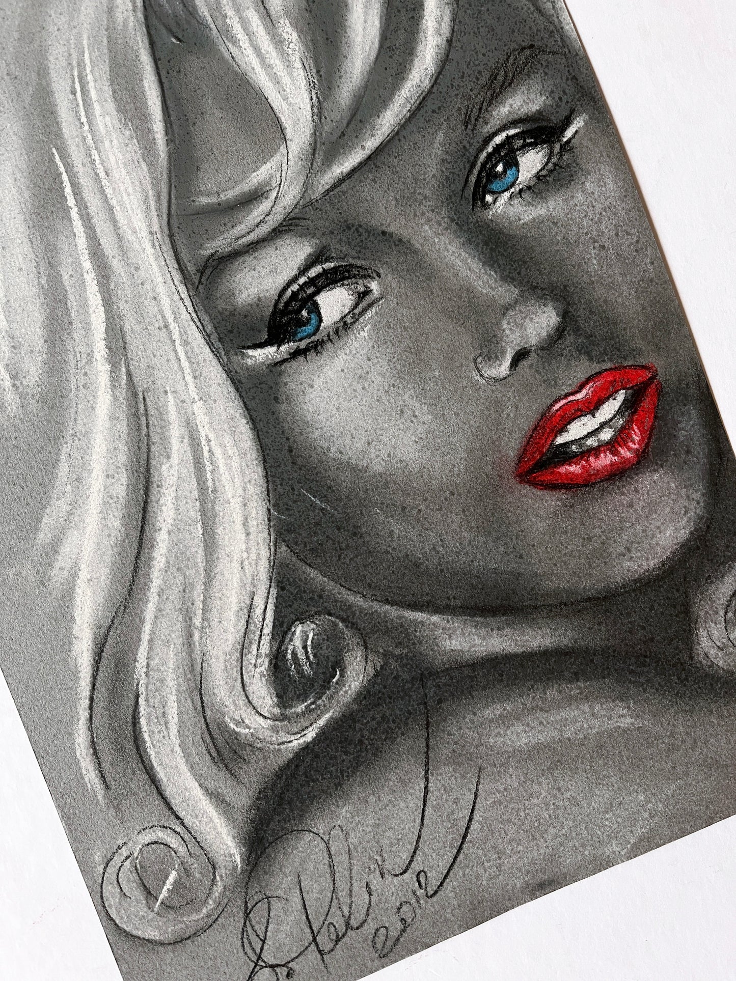 Marilyn Monroe, The Misfits, ORIGINAL Pastel Drawing, Artwork by Svetlana Pelin