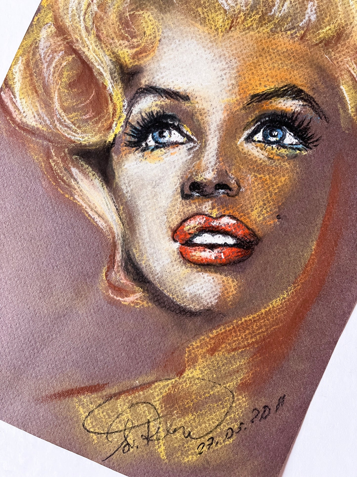 Marilyn Monroe, Frank Powolny, ORIGINAL Pastel Drawing, Artwork by Svetlana Pelin