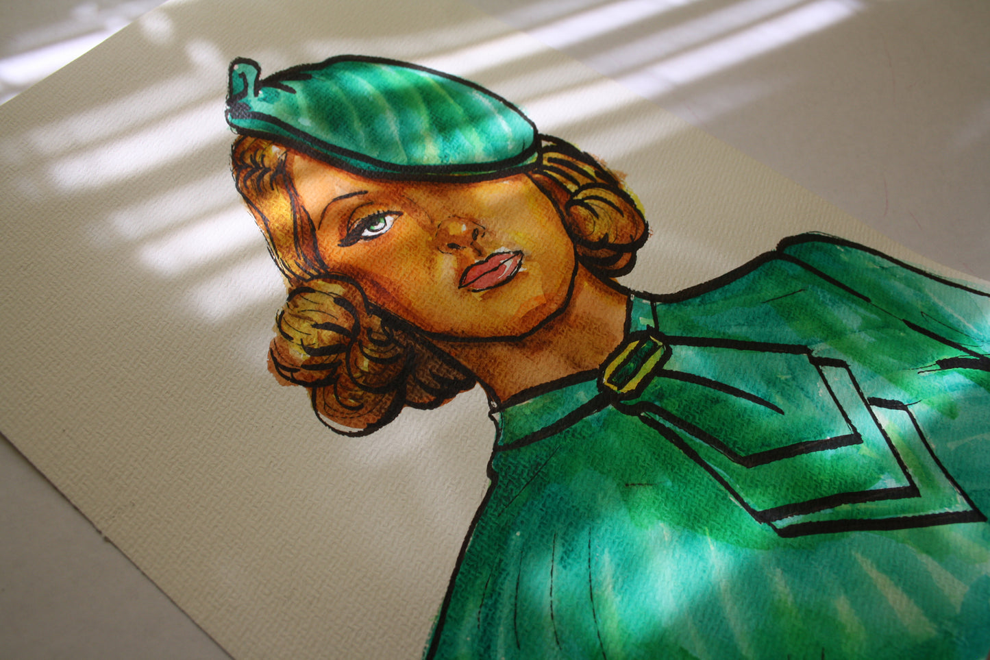 Bette Davis, ORIGINAL Watercolor Painting, Artwork by Svetlana Pelin