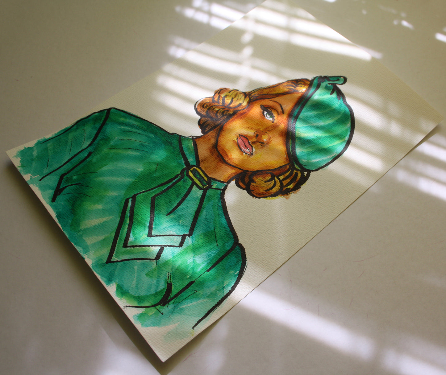 Bette Davis, ORIGINAL Watercolor Painting, Artwork by Svetlana Pelin