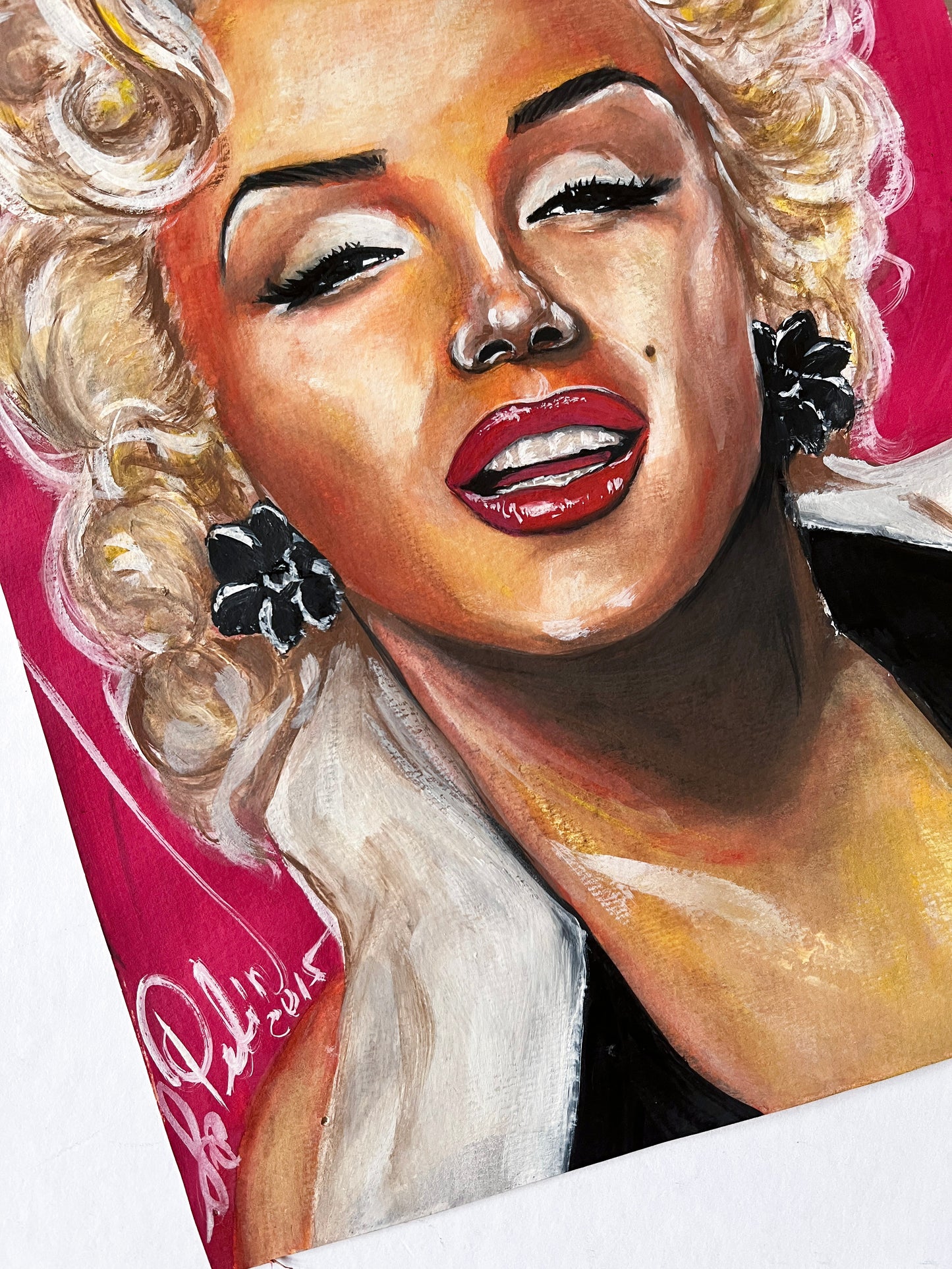 Marilyn Monroe, Gene Kornman, Miss America Parade, ORIGINAL Gouache painting, Artwork by Svetlana Pelin