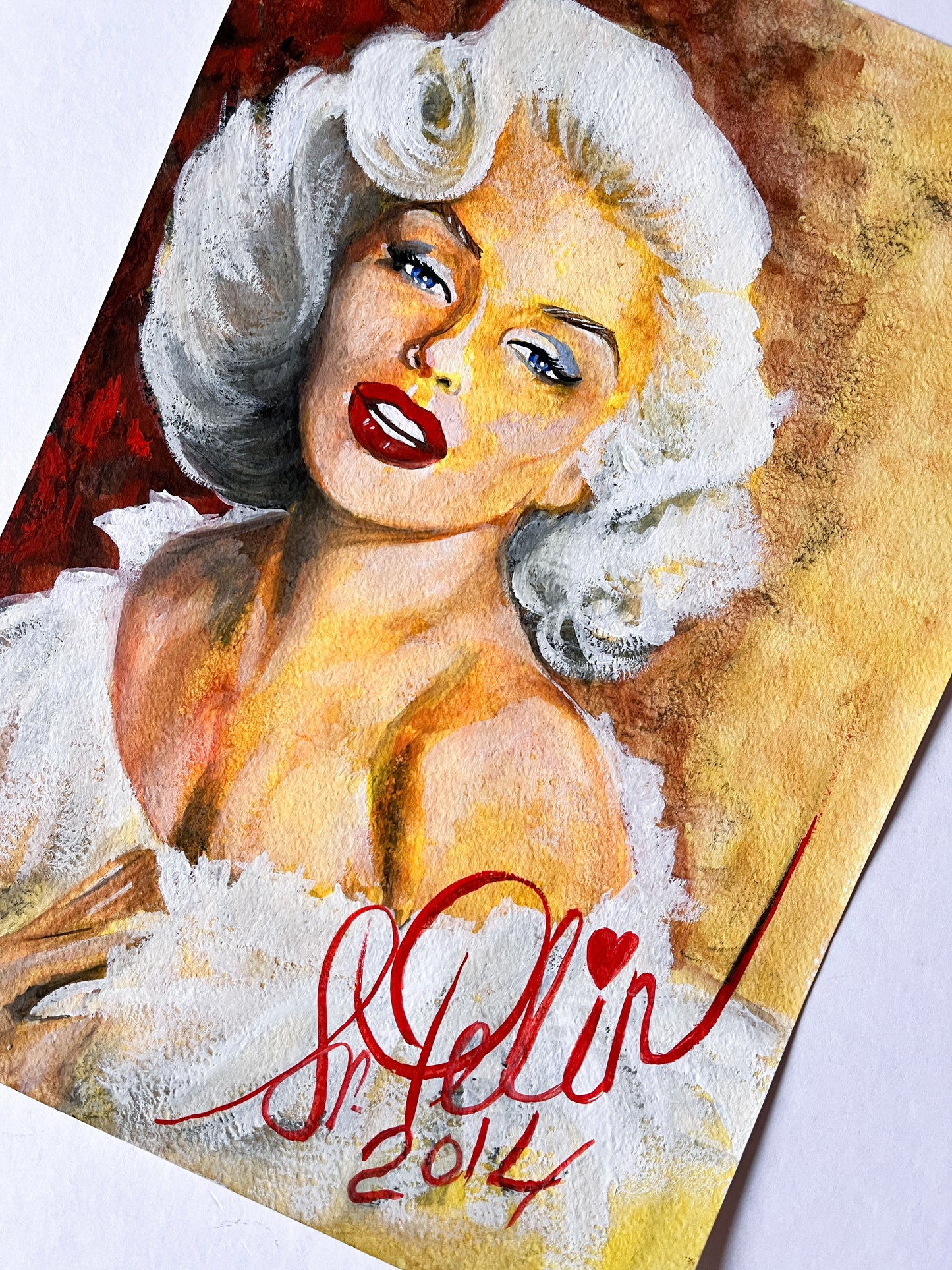 Marilyn Monroe, River of No Return, RNR, ORIGINAL Gouache painting, Artwork by Svetlana Pelin