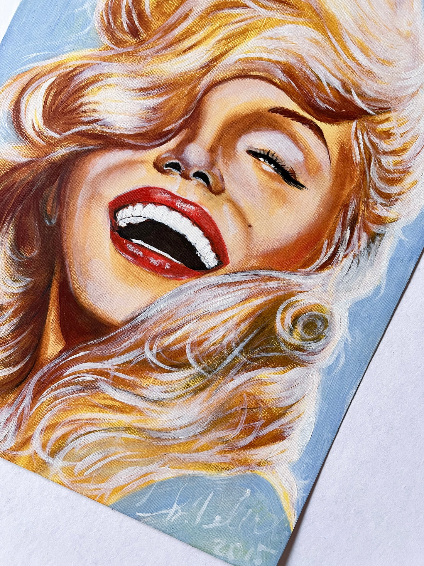 Marilyn Monroe, Jack Cardiff, Smile, ORIGINAL Oil painting, Artwork by Svetlana Pelin