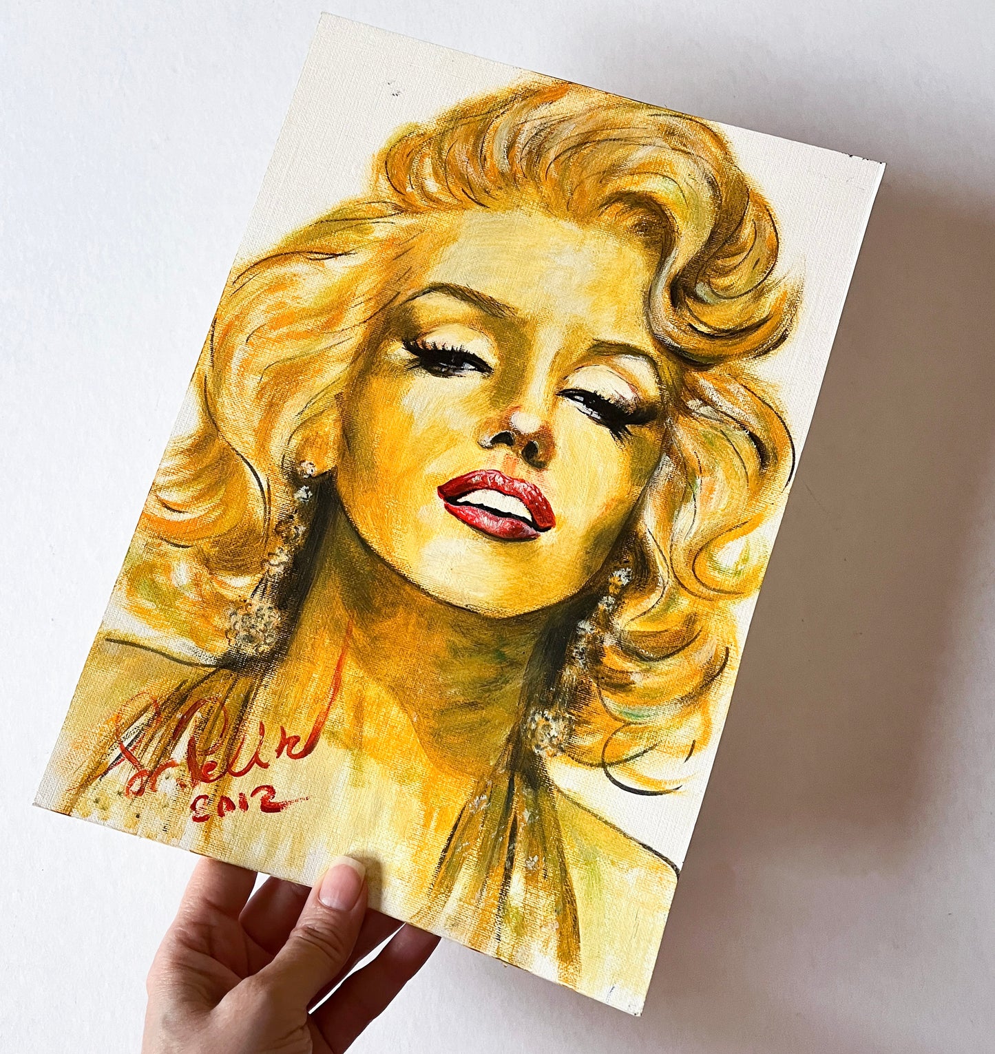 Marilyn Monroe, Gold gown, Gene Korman, ORIGINAL Oil painting, Artwork by Svetlana Pelin