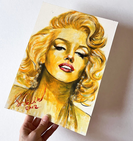 Marilyn Monroe, Gold gown, Gene Korman, ORIGINAL Oil painting, Artwork by Svetlana Pelin
