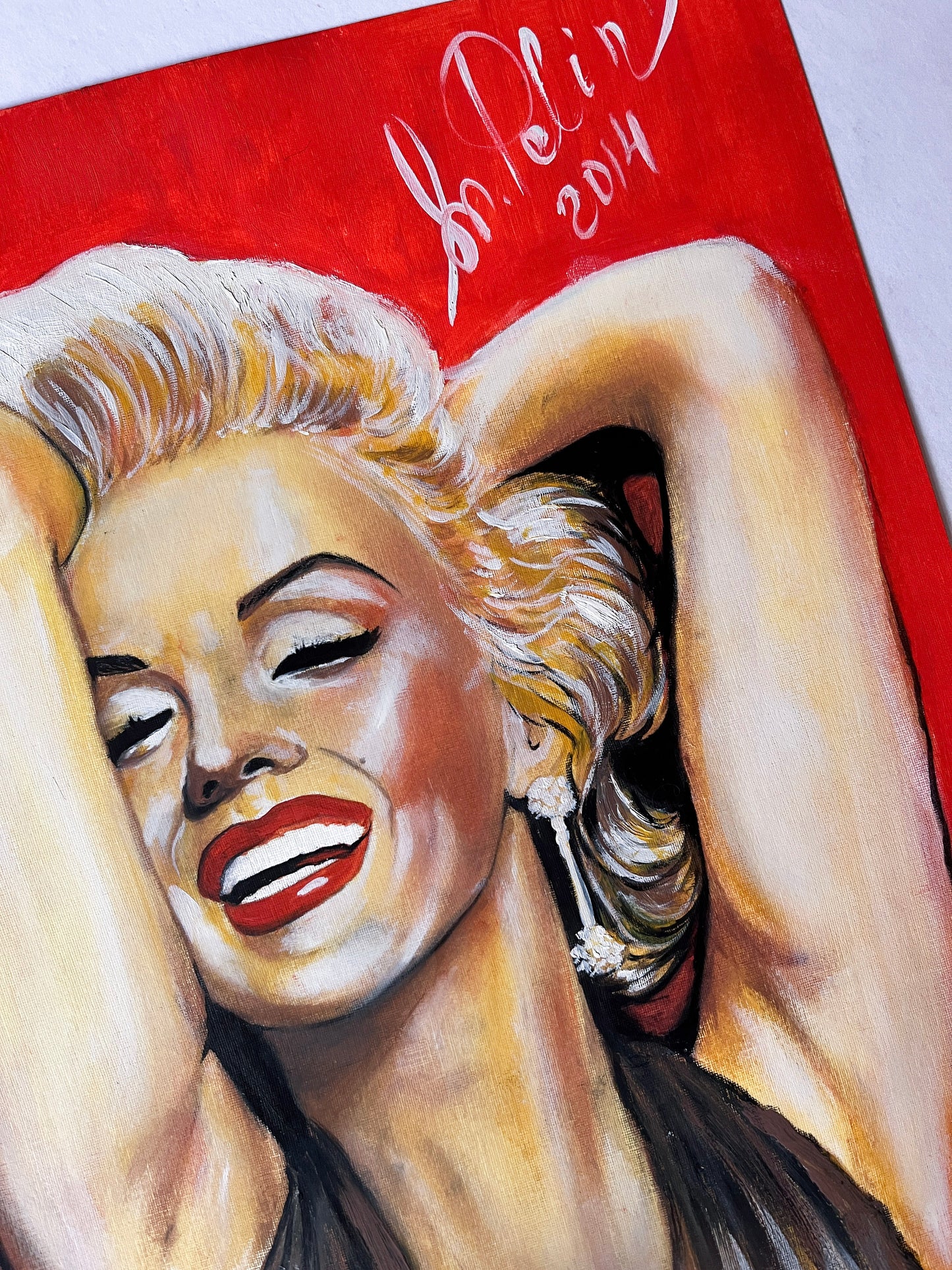 Marilyn Monroe, Gene Korman, Smile, Gold Gown, GPB, ORIGINAL Oil painting, Artwork by Svetlana Pelin
