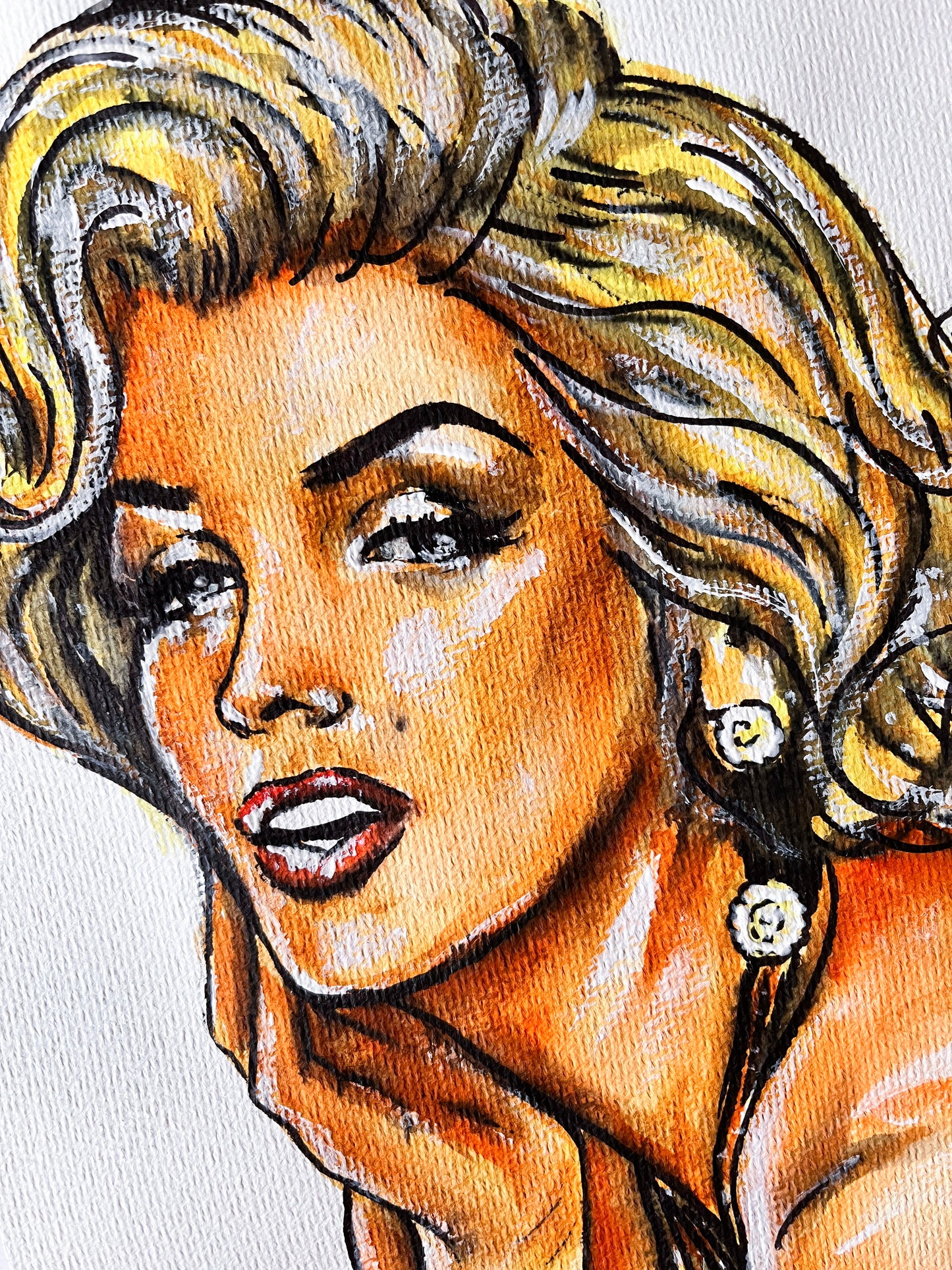 Marilyn Monroe, Frank Powolny, Gold Dress, GPB, ORIGINAL Watercolor Painting, Artwork by Svetlana Pelin