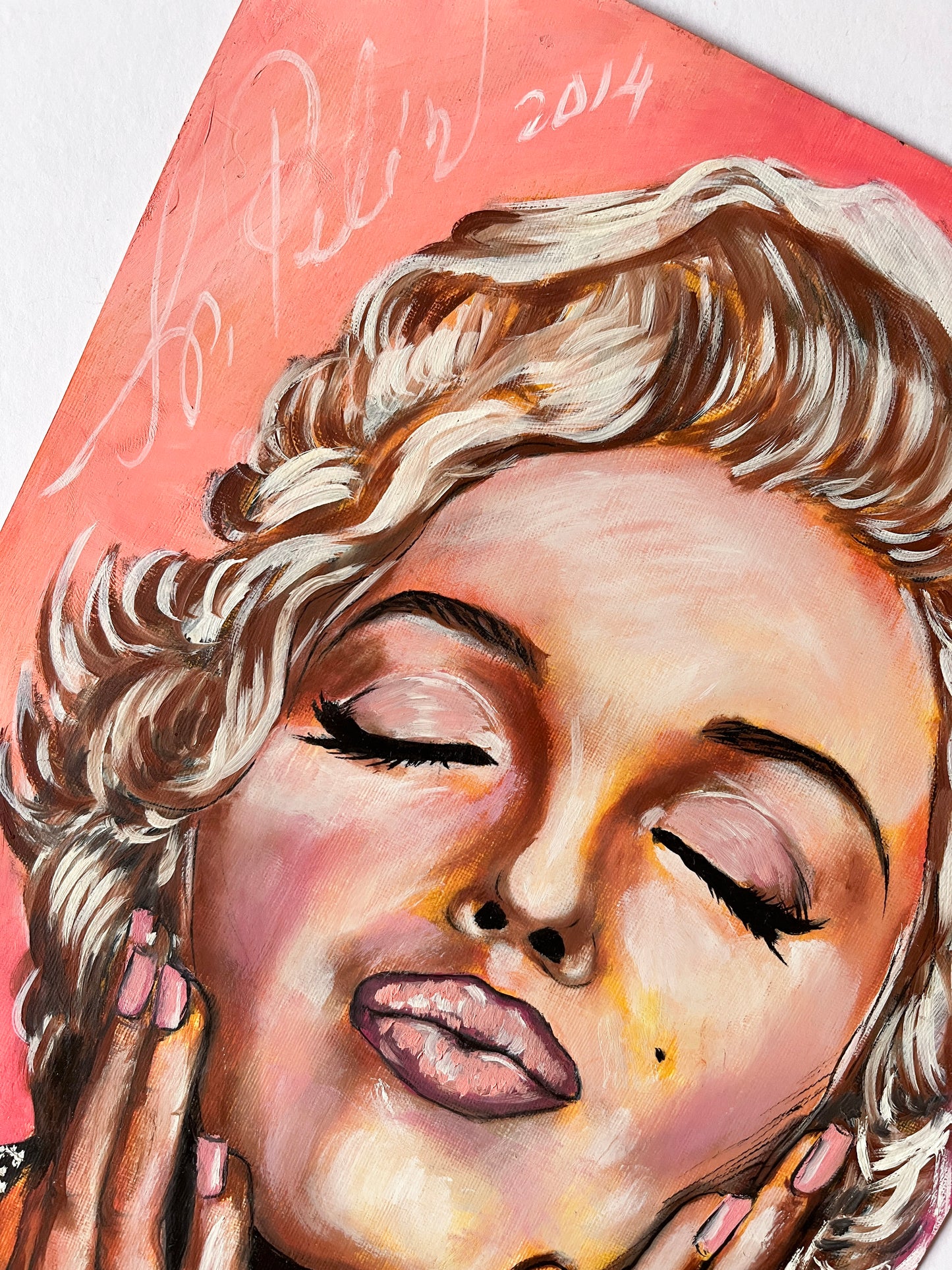 Marilyn Monroe, Philippe Halsman, Kiss, ORIGINAL Oil painting, Artwork by Svetlana Pelin