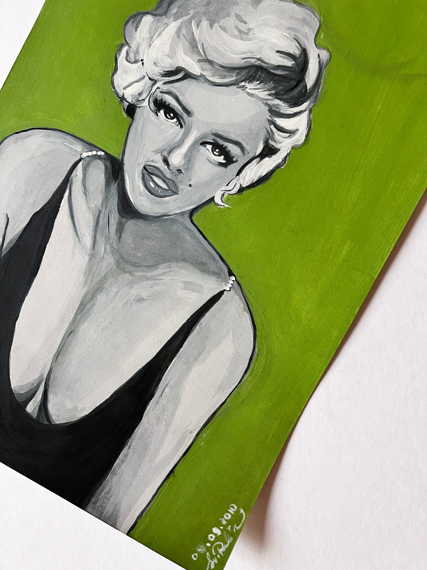 Marilyn Monroe, Philippe Halsman, ORIGINAL Gouache painting, Artwork by Svetlana Pelin